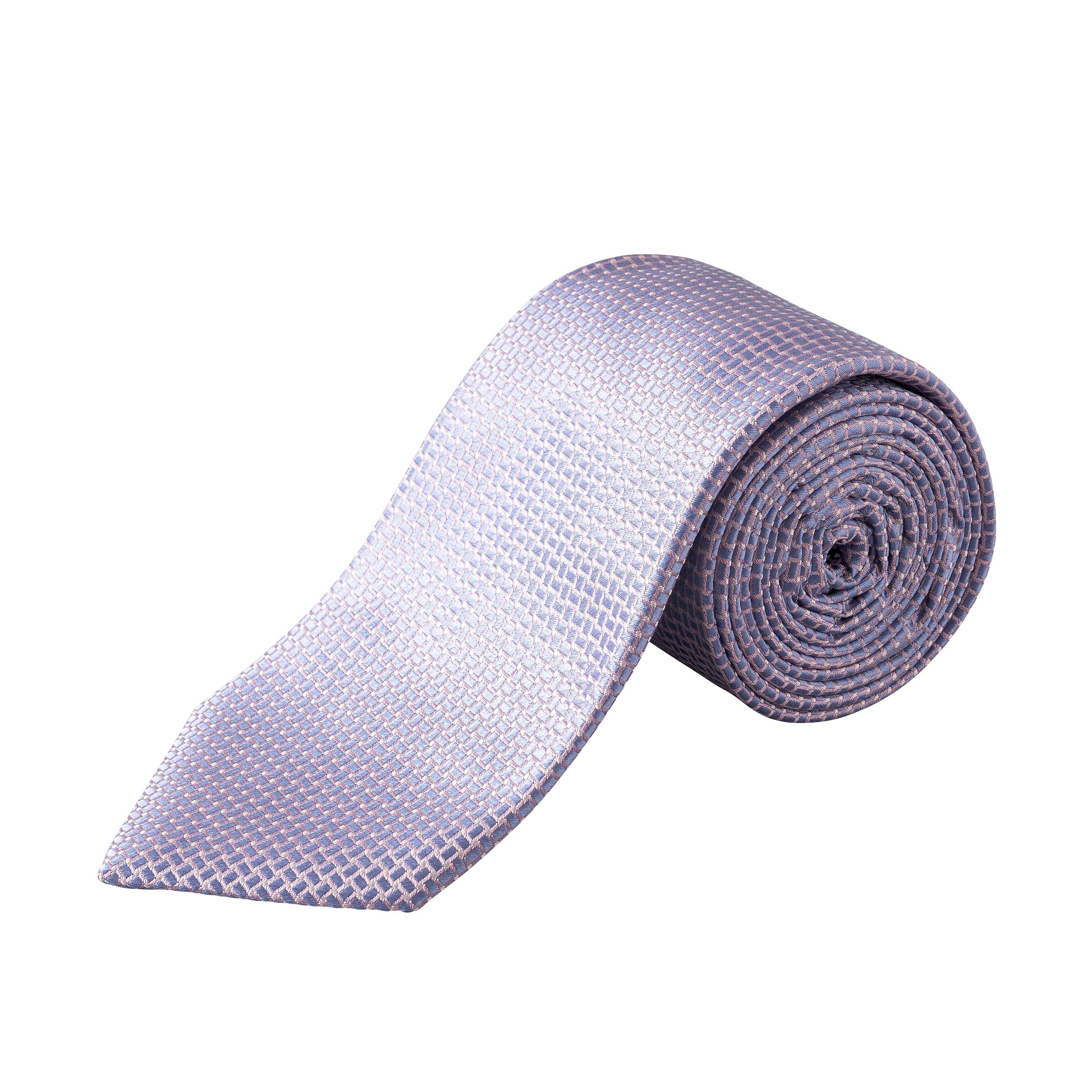 Lilac & Pink Micro Geometric Pattern Woven Silk Tie - ETON