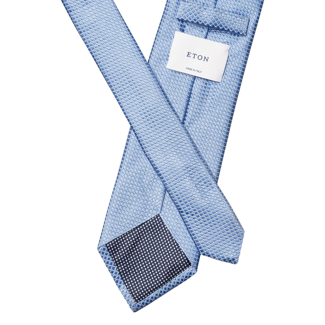 Blue Geometric Satin Woven Silk Tie - ETON