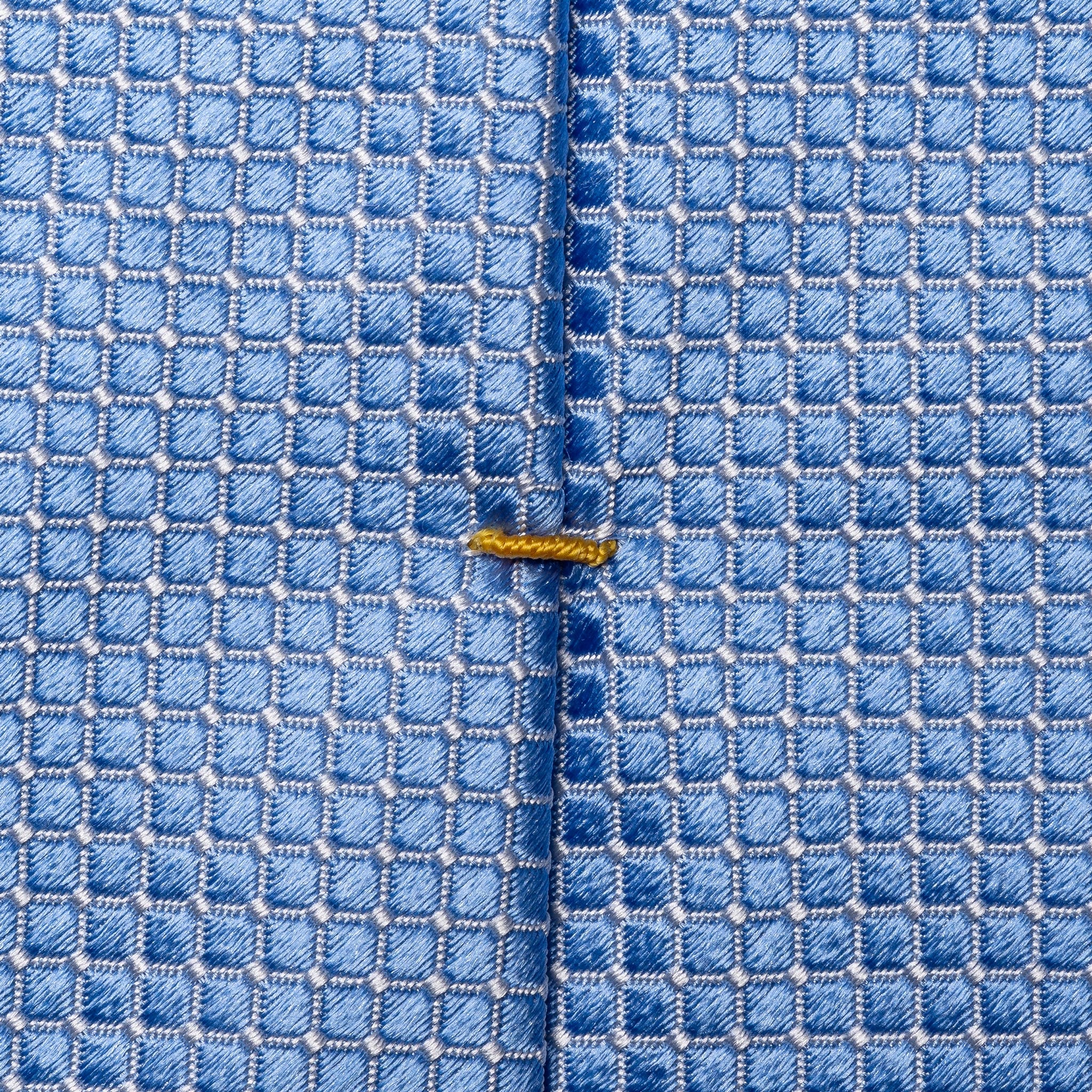 Blue Geometric Satin Woven Silk Tie - ETON