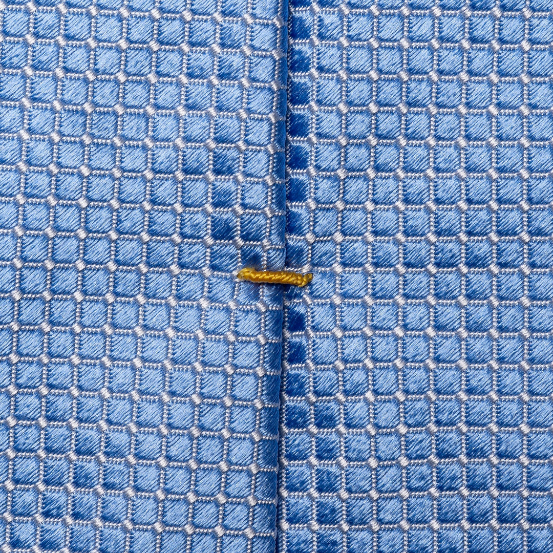 Blue Geometric Satin Woven Silk Tie - ETON