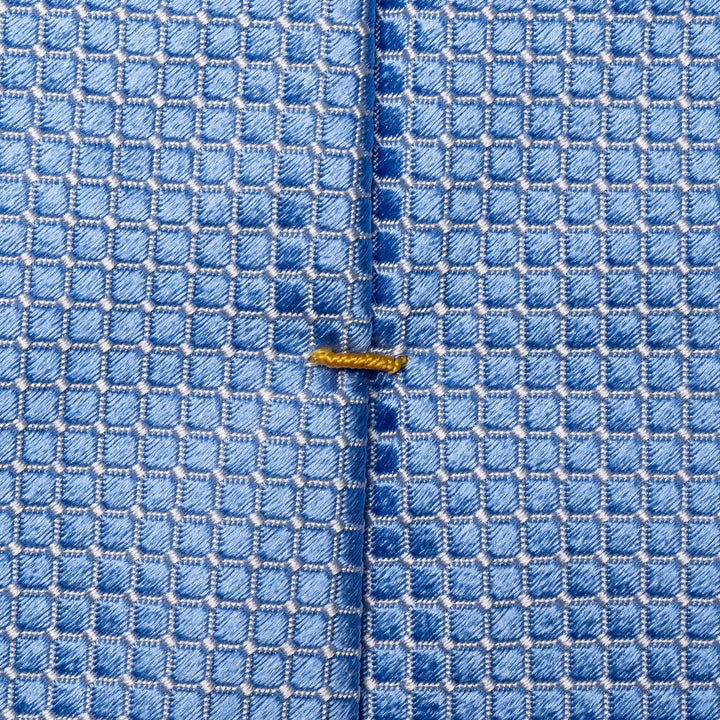 Blue Geometric Satin Woven Silk Tie - ETON