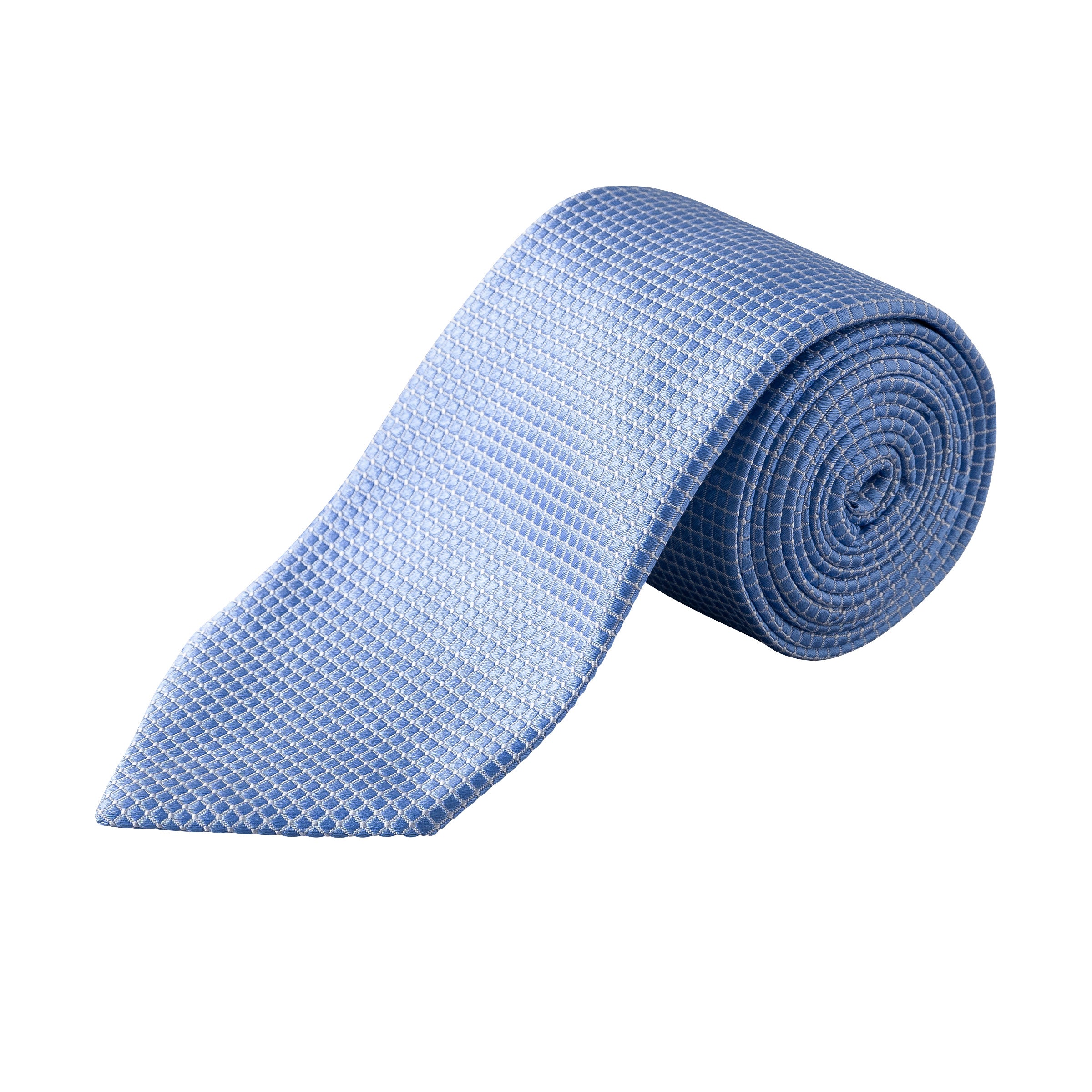 Blue Geometric Satin Woven Silk Tie - ETON