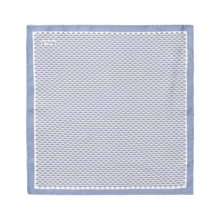 Mid Blue Floral Oxford Silk Pocket Square - ETON
