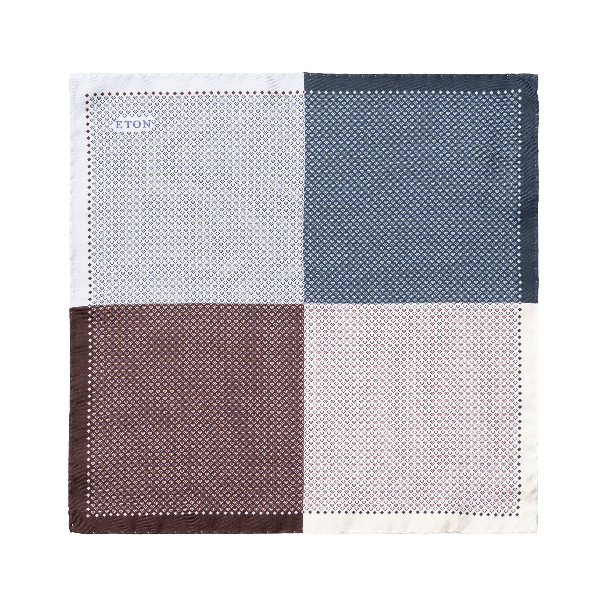 Multicolour Four-Sided Micro Twill Silk Pocket Square - ETON
