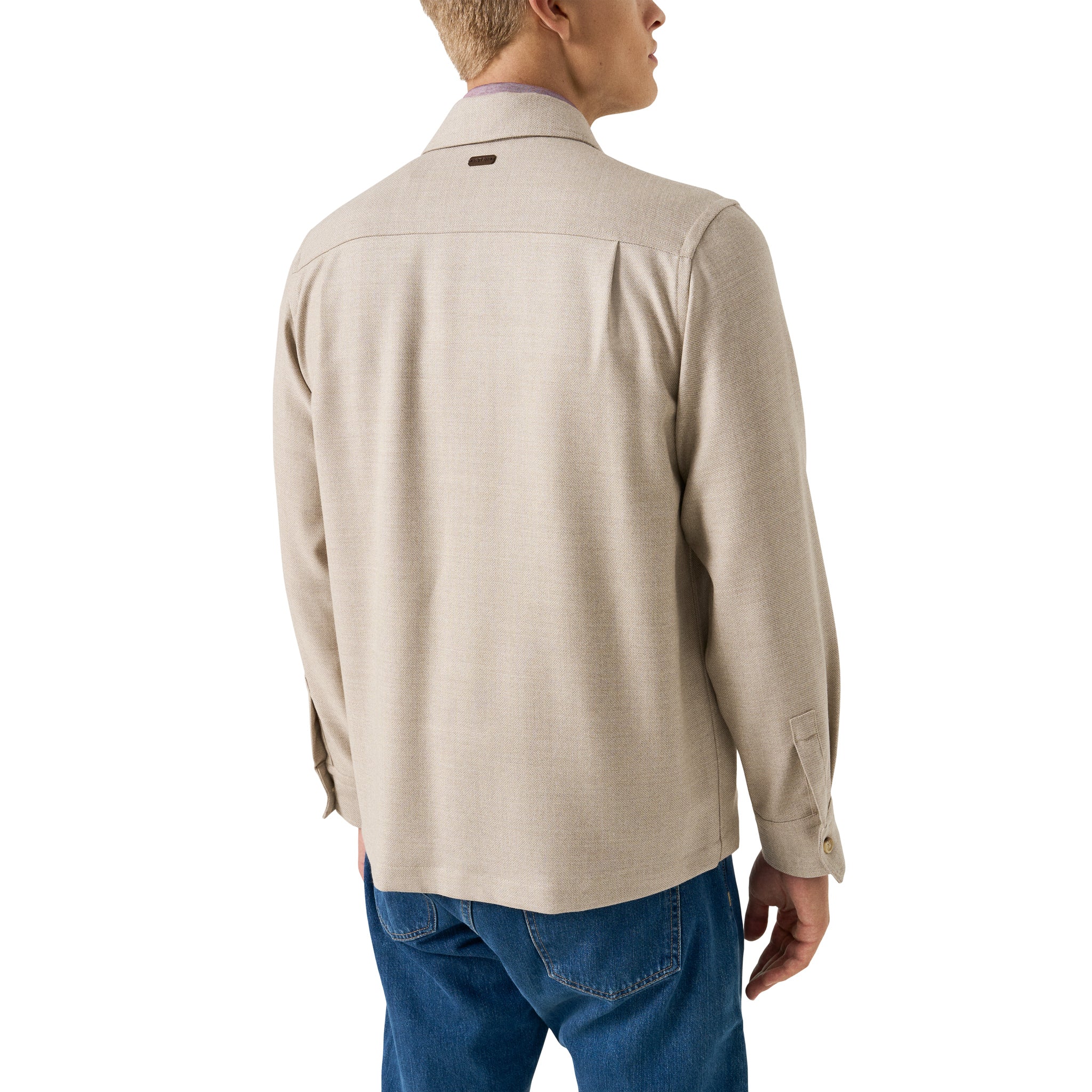 Beige Four Pocket Wool-Cashmere Overshirt - ETON
