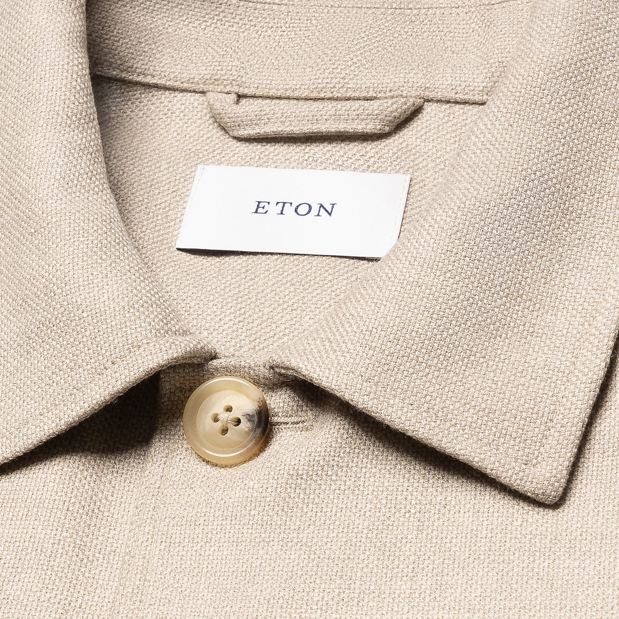 Beige Four Pocket Wool-Cashmere Overshirt - ETON