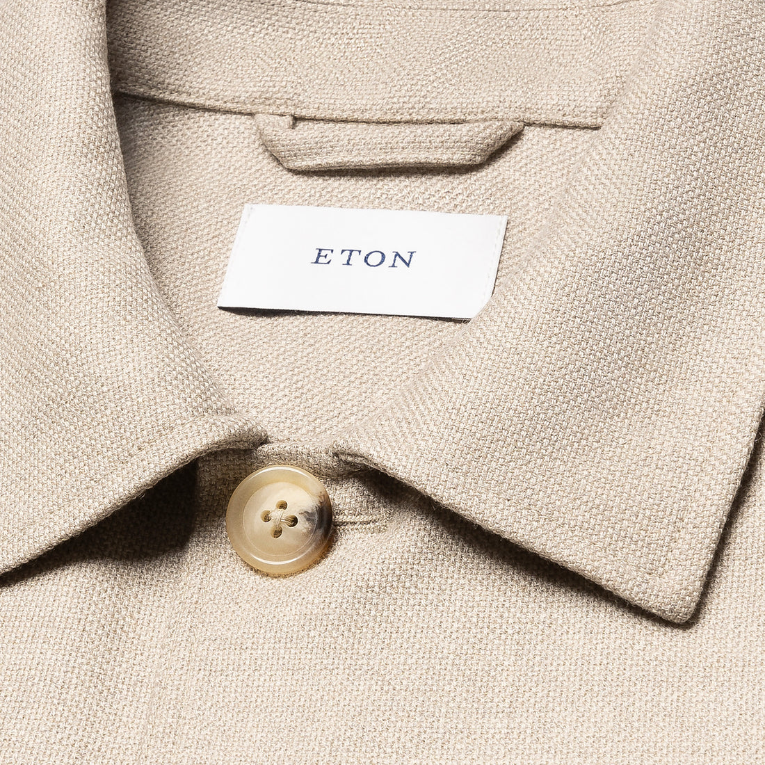 Beige Four Pocket Wool-Cashmere Overshirt - ETON