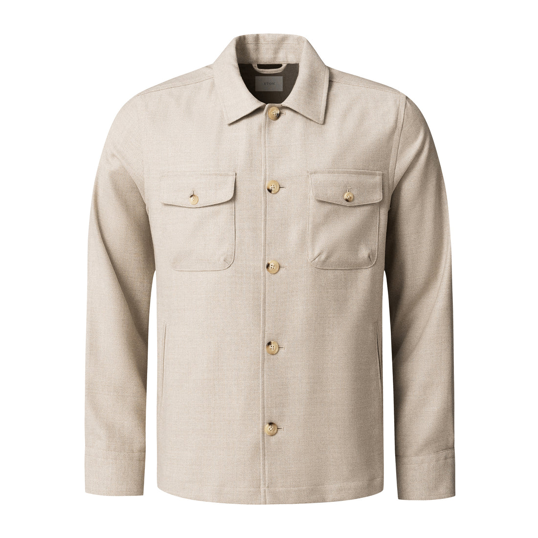 Beige Four Pocket Wool-Cashmere Overshirt - ETON