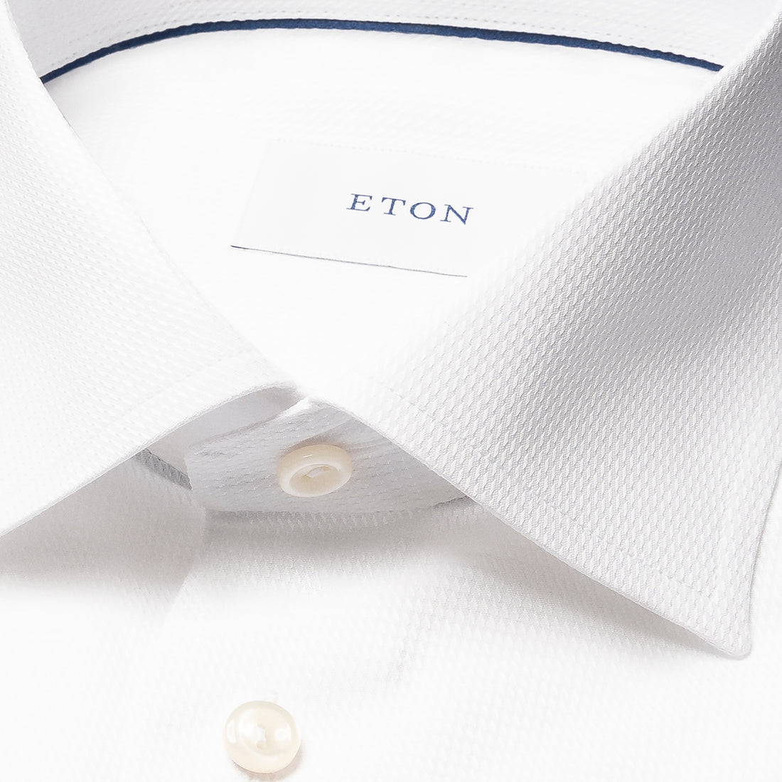 White Semi-Solid Dobby Slim Fit Dress Shirt - ETON