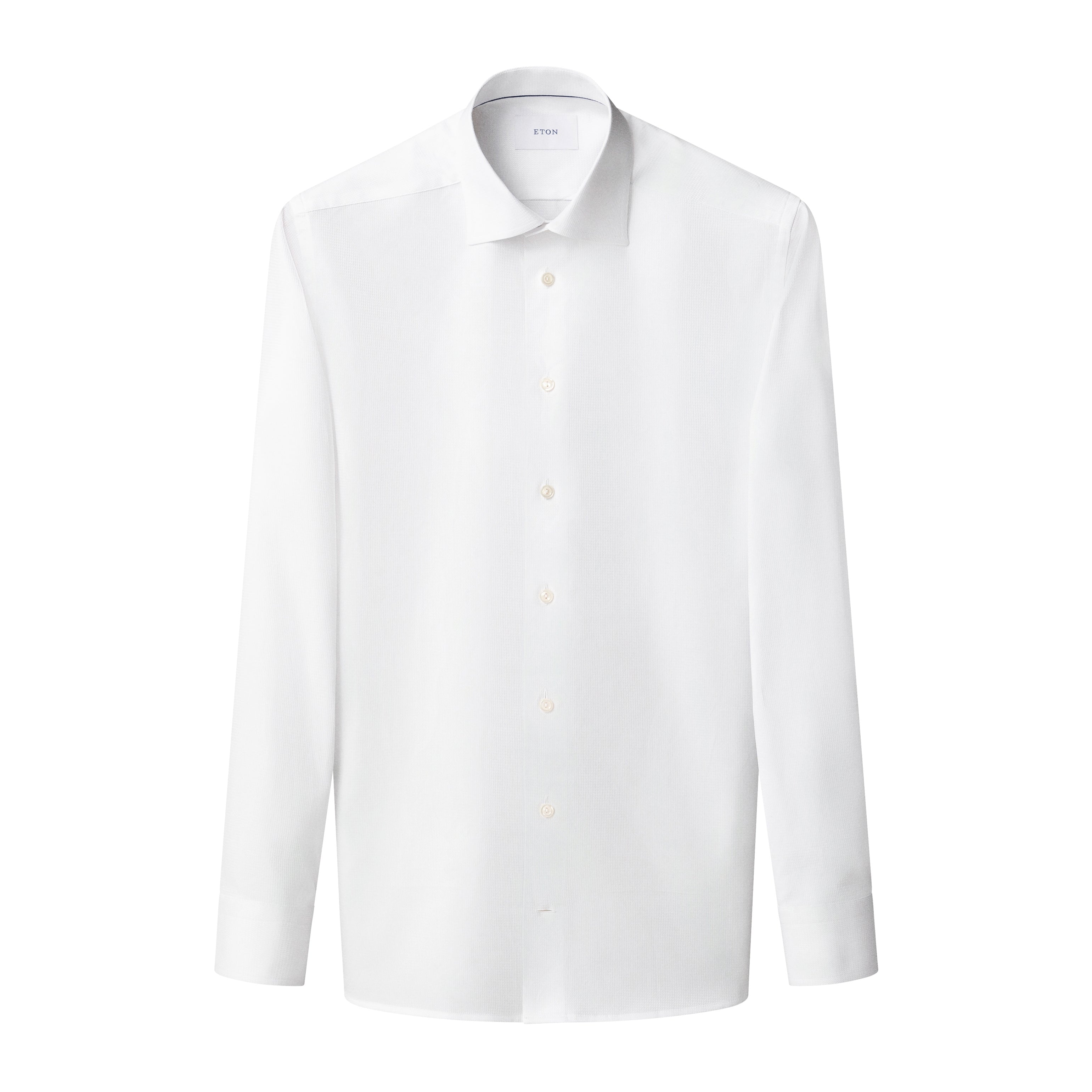 White Semi-Solid Dobby Slim Fit Dress Shirt - ETON
