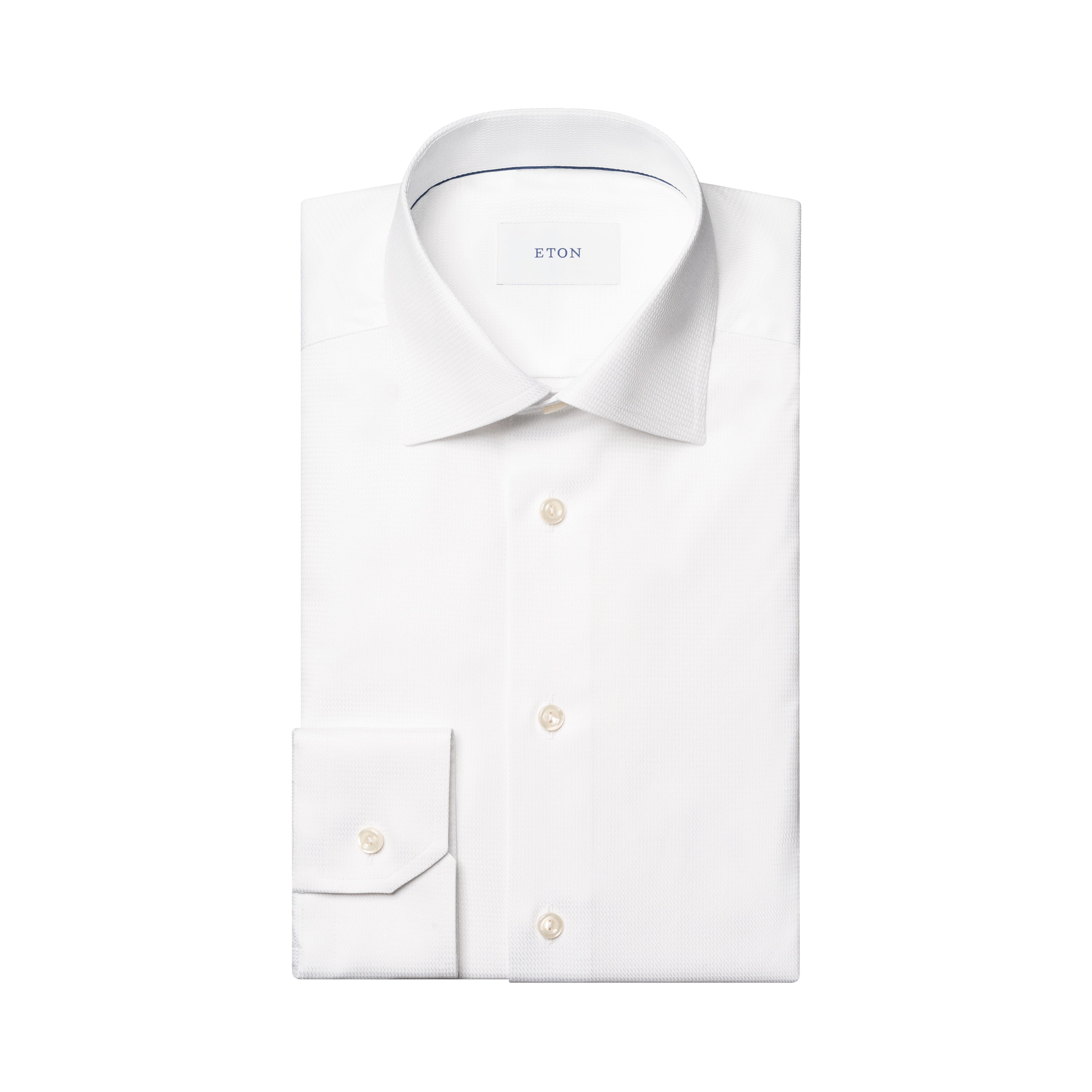White Semi-Solid Dobby Slim Fit Dress Shirt - ETON