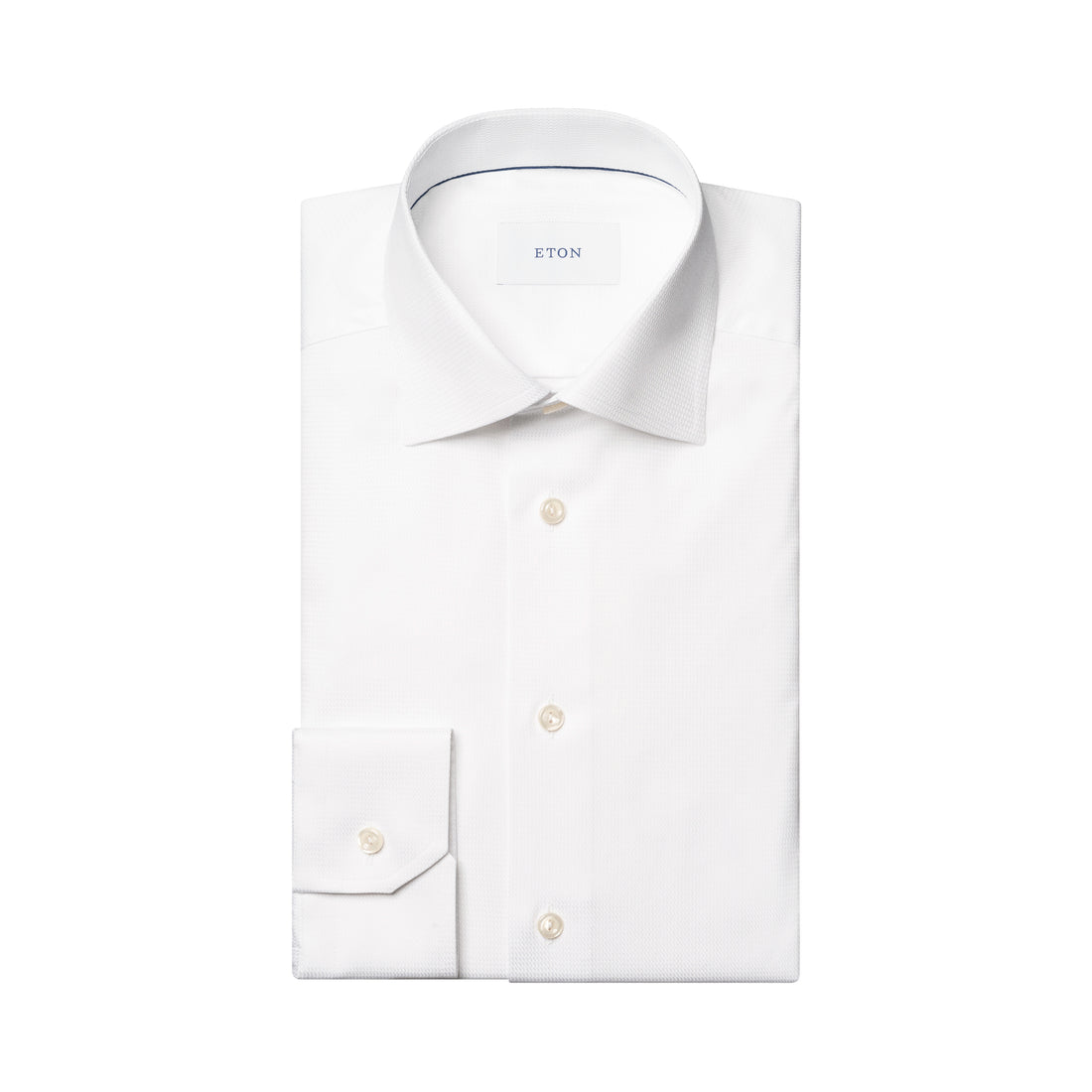 White Semi-Solid Dobby Slim Fit Dress Shirt - ETON
