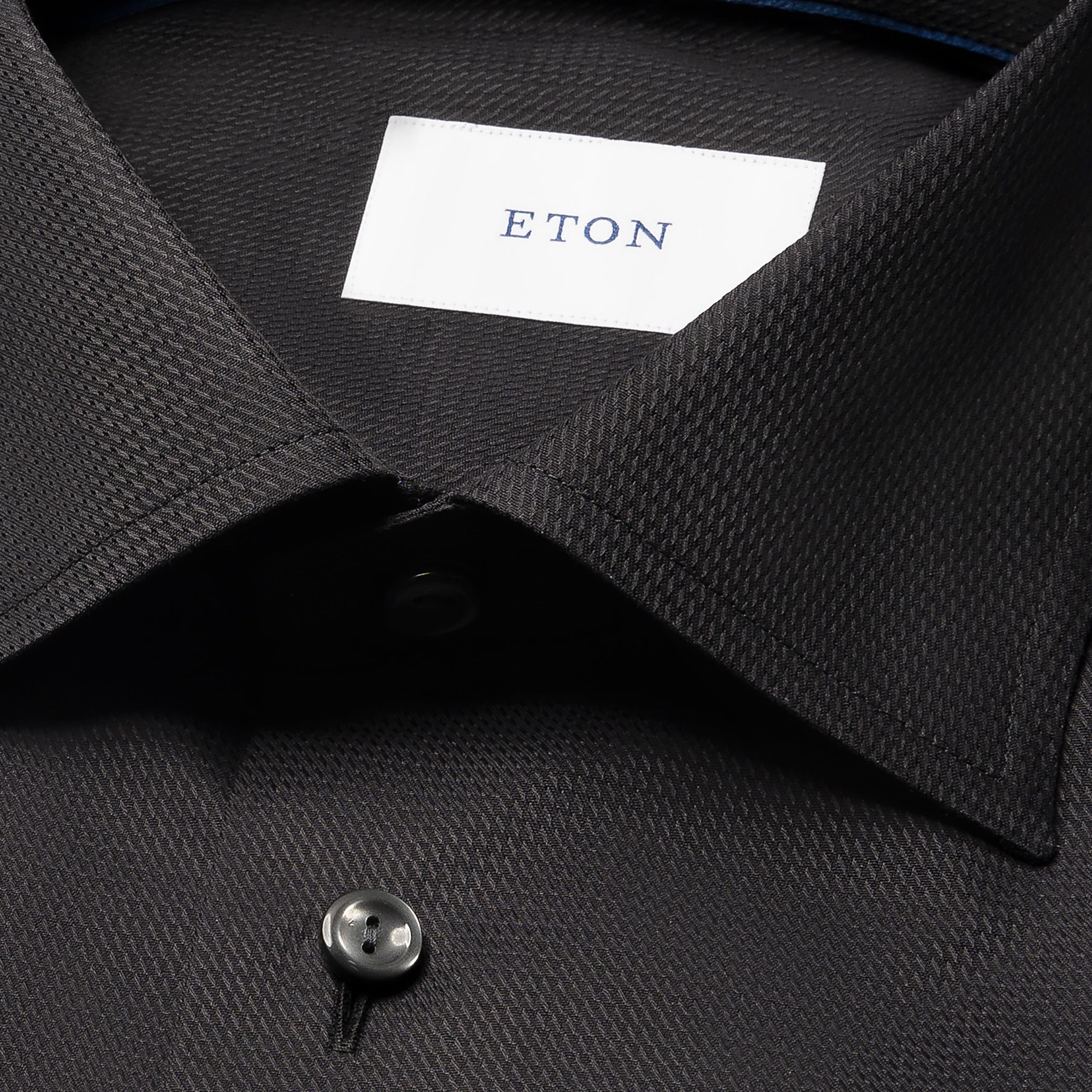 Black Semi-Solid Dobby Slim Fit Dress Shirt - ETON