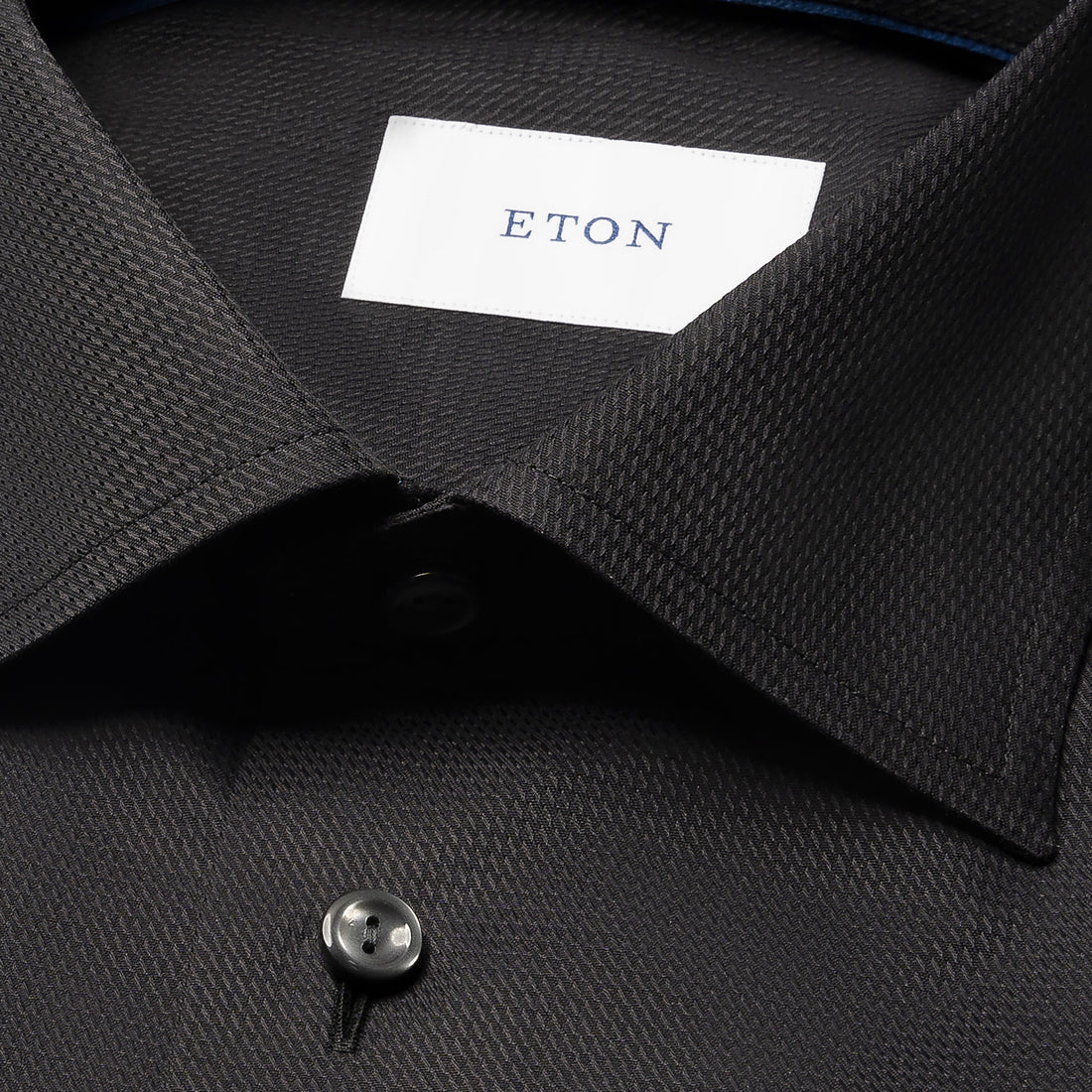 Black Semi-Solid Dobby Slim Fit Dress Shirt - ETON