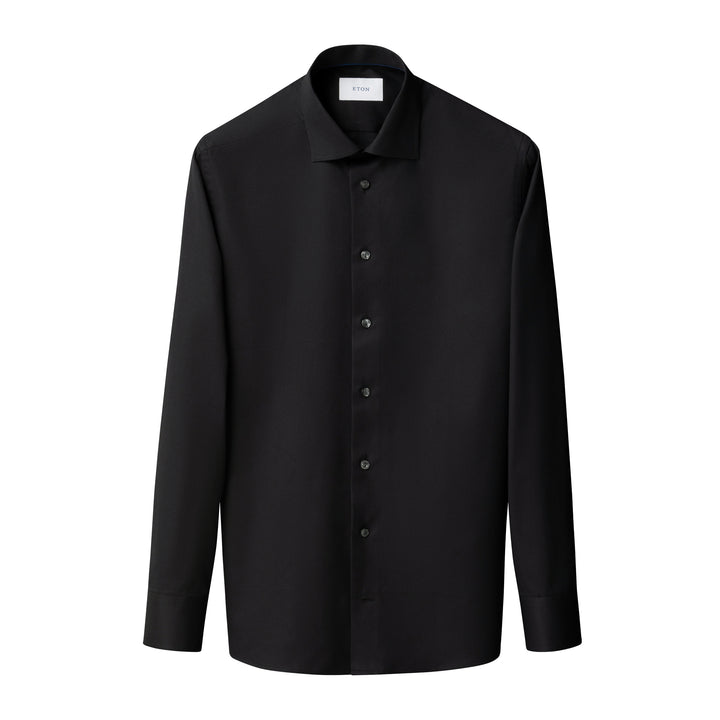 Black Semi-Solid Dobby Slim Fit Dress Shirt - ETON