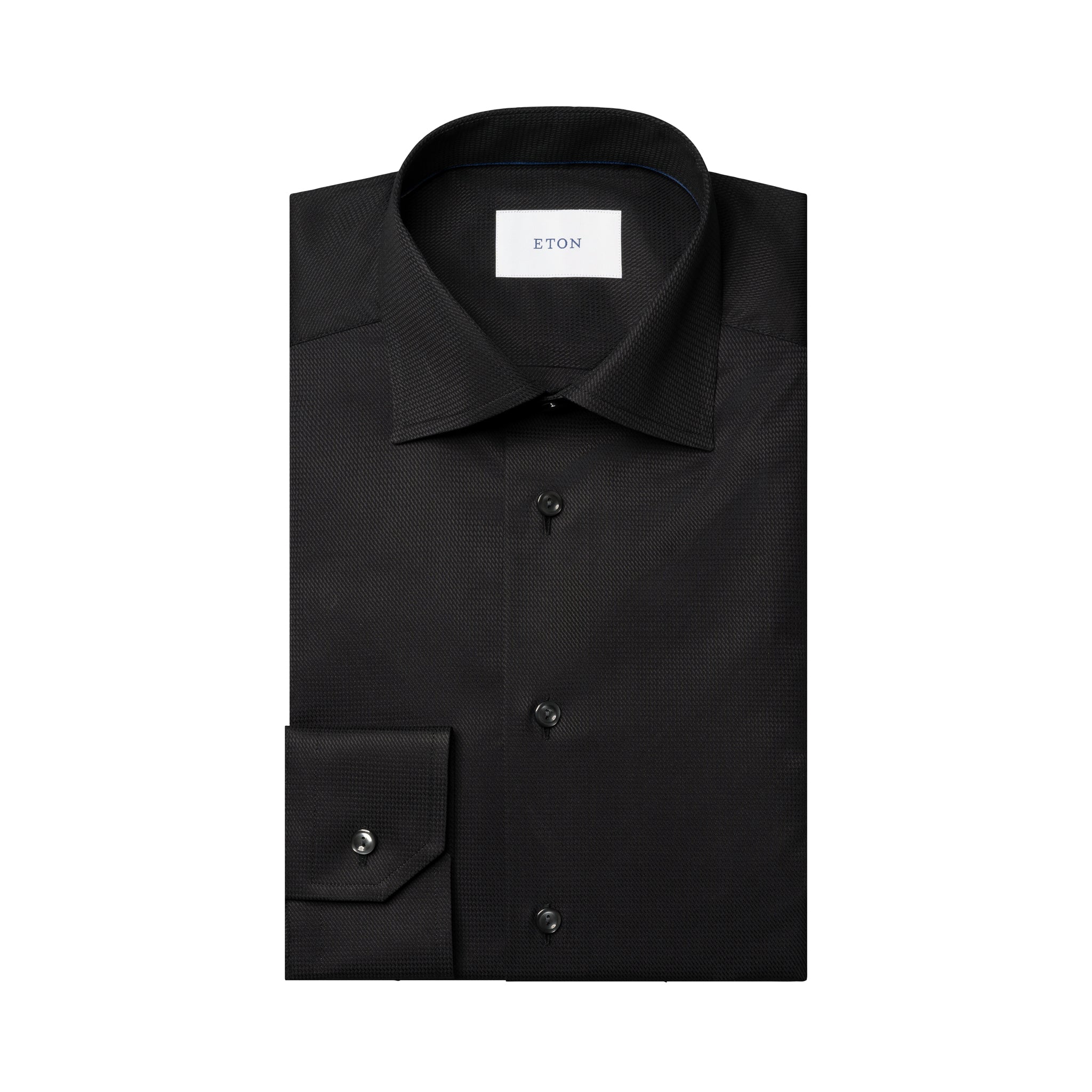 Black Semi-Solid Dobby Slim Fit Dress Shirt - ETON