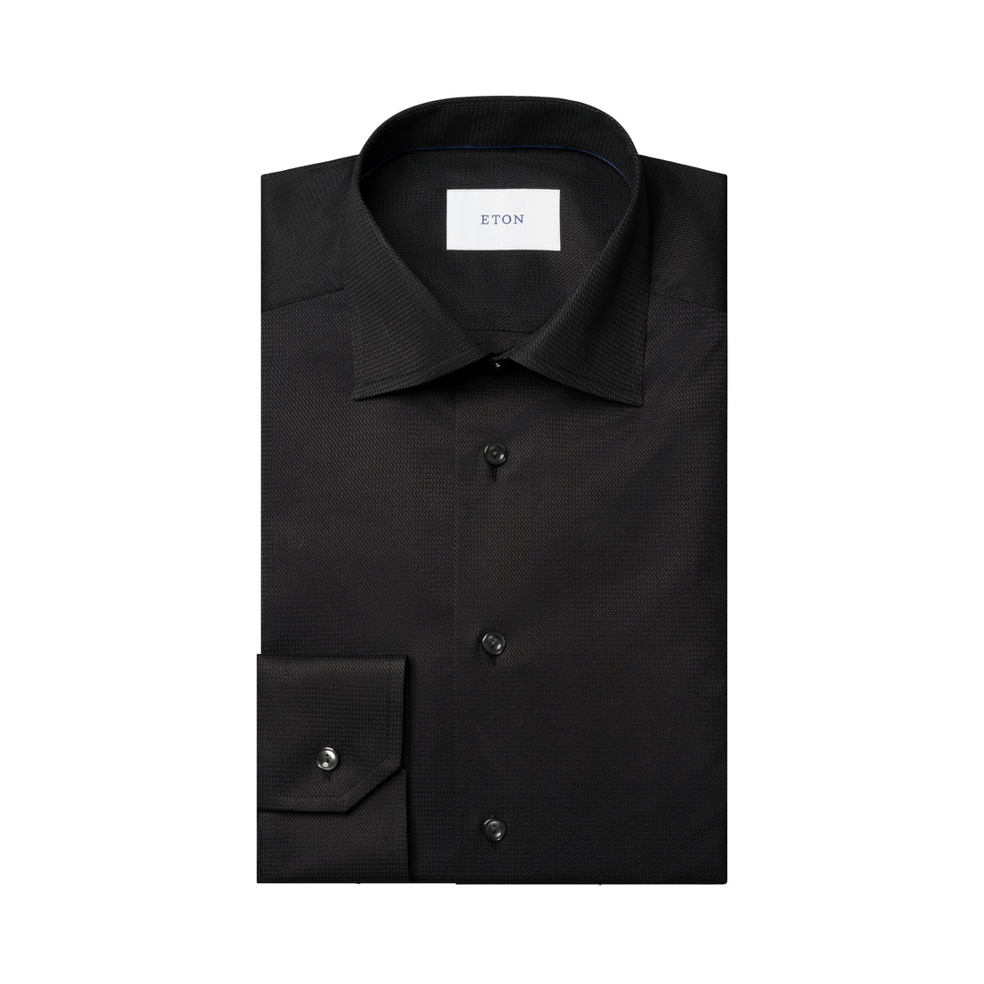 Black Semi-Solid Dobby Slim Fit Dress Shirt - ETON