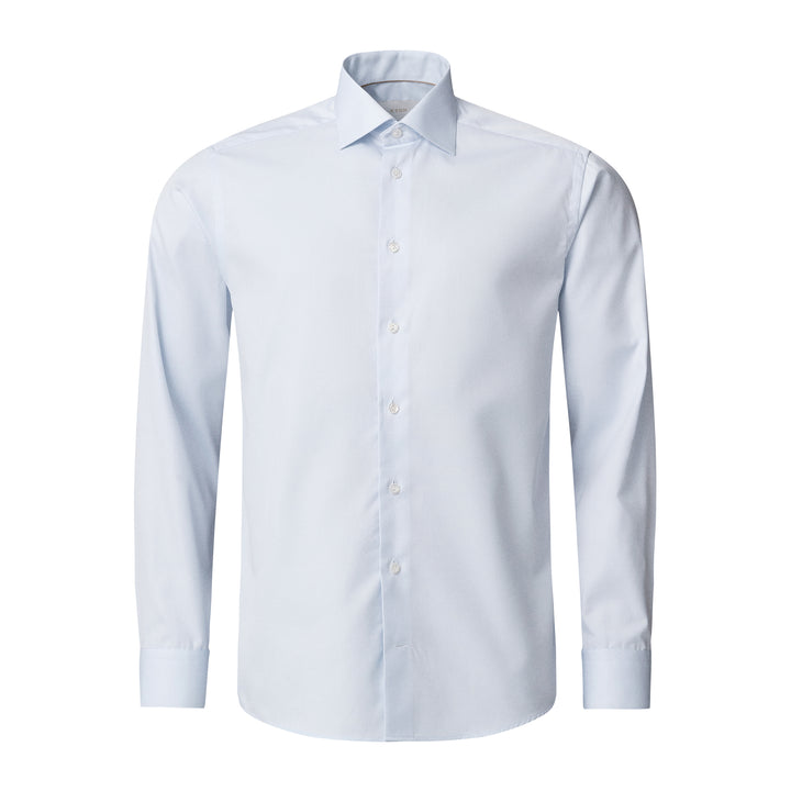 Light Blue Semi-Solid Supima 120 Elevated Piqué Slim Fit Dress Shirt - ETON