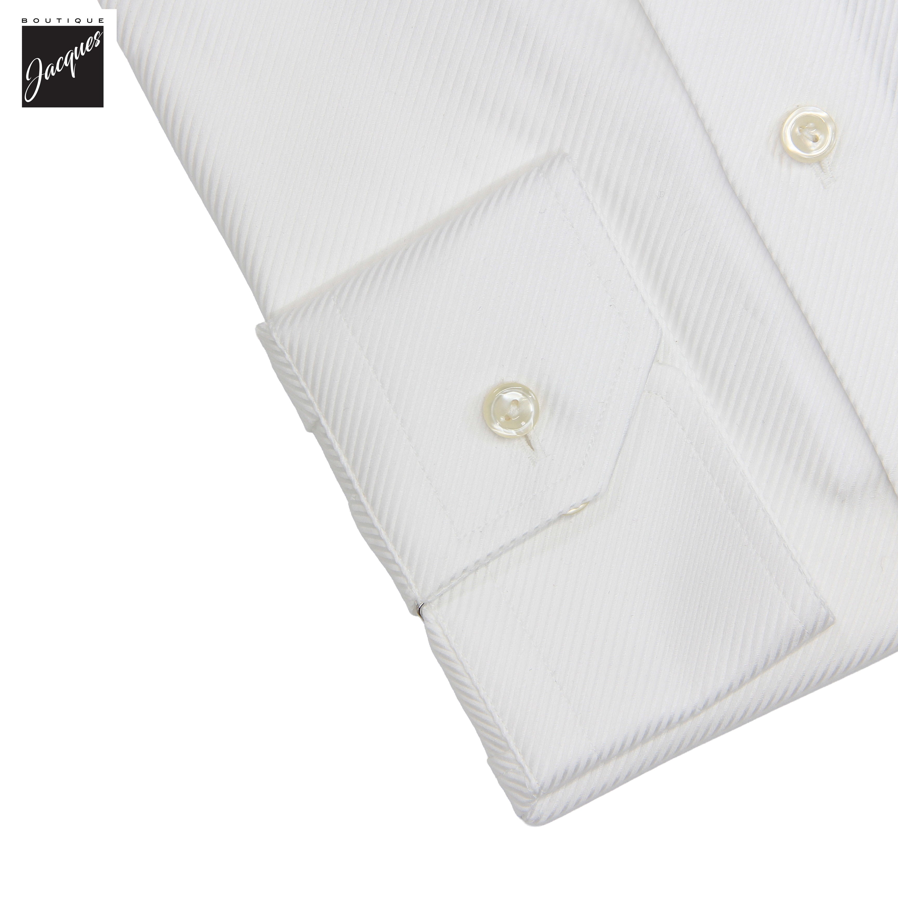 White Solid King Twill Slim Fit Dress Shirt - ETON