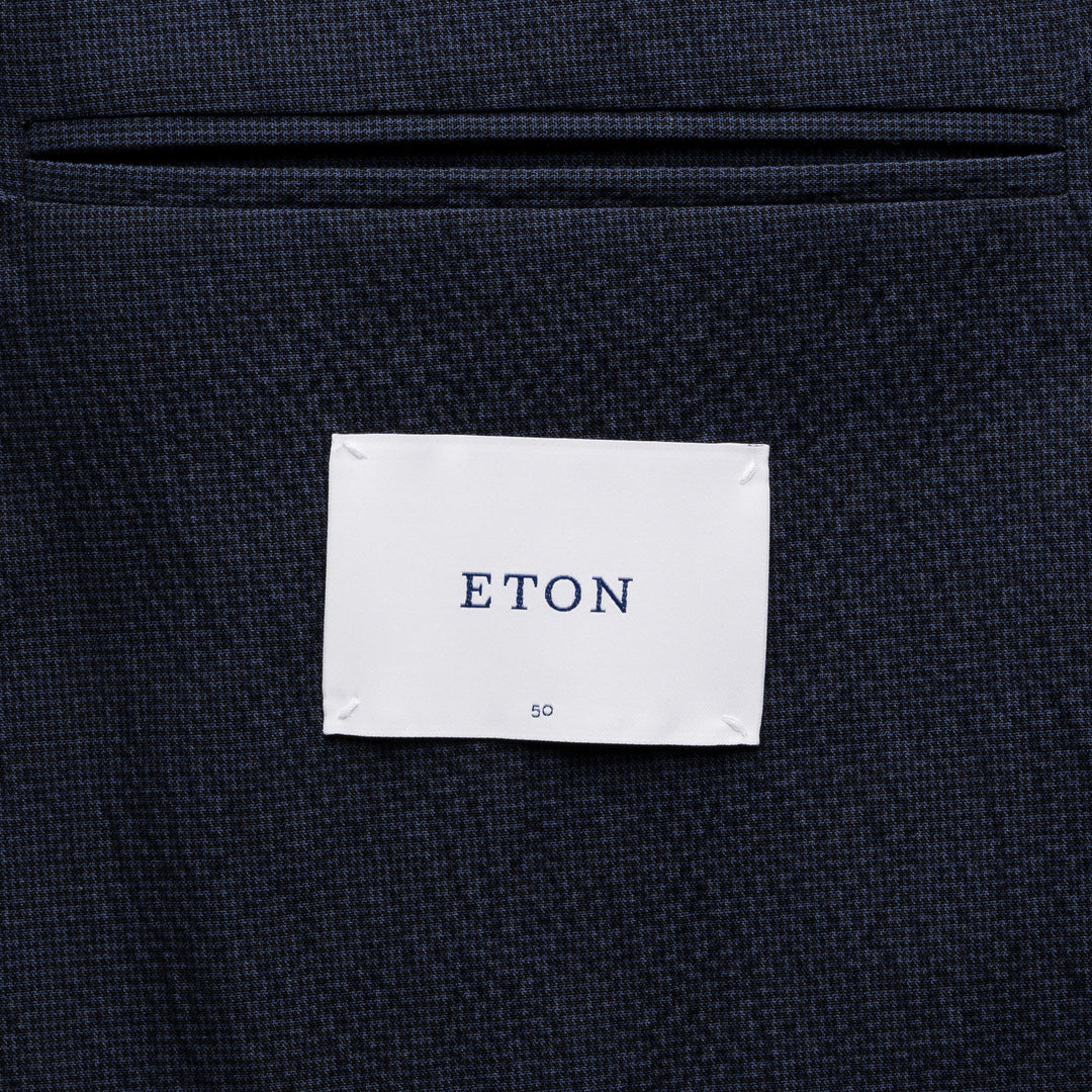 Navy Blue Seersucker Cotton-Stretch Soft Sport Jacket - ETON
