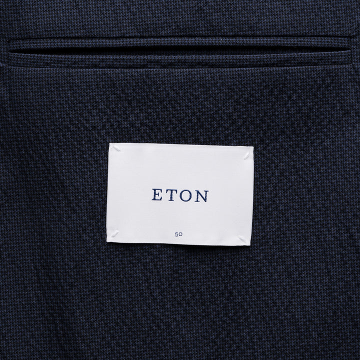 Navy Blue Seersucker Cotton-Stretch Soft Sport Jacket - ETON