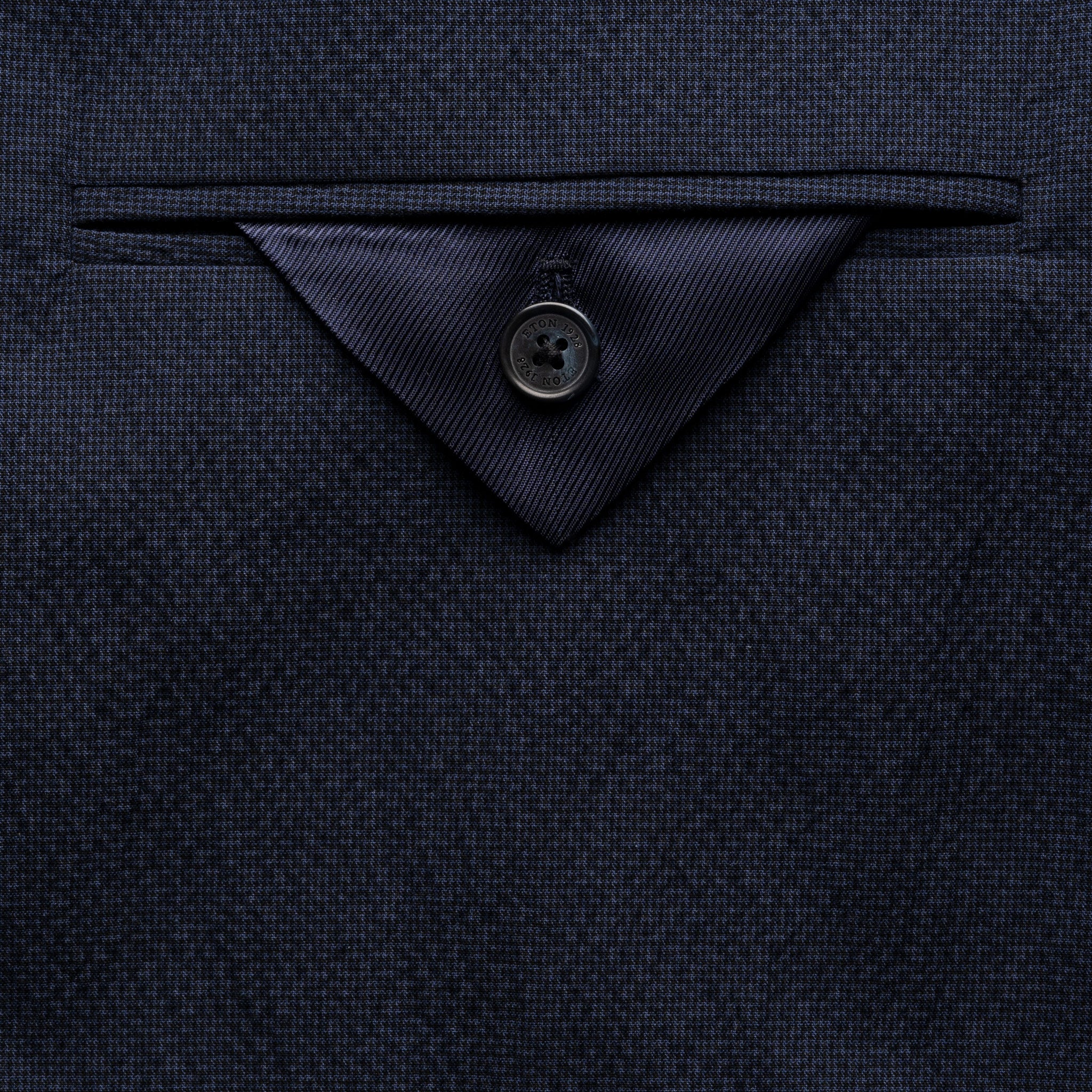 Navy Blue Seersucker Cotton-Stretch Soft Sport Jacket - ETON