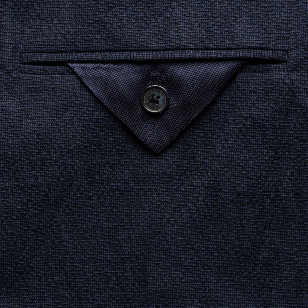 Navy Blue Seersucker Cotton-Stretch Soft Sport Jacket - ETON