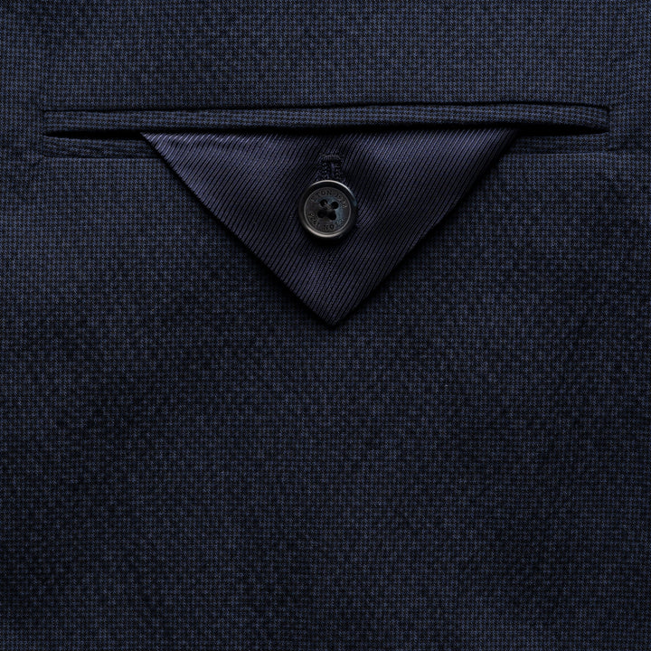 Navy Blue Seersucker Cotton-Stretch Soft Sport Jacket - ETON