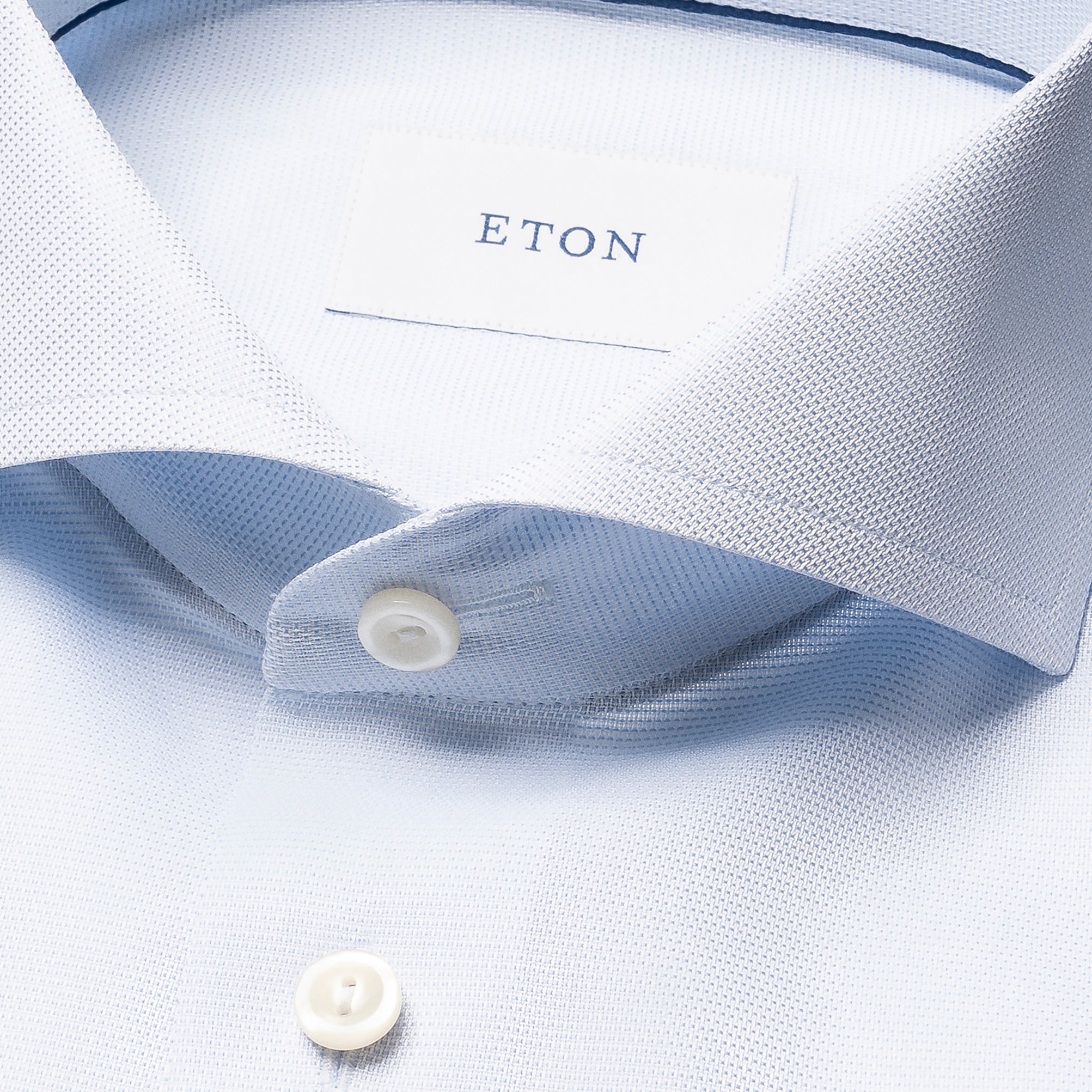 Light Blue Semi-Solid Signature Twill Slim Fit Shirt - ETON