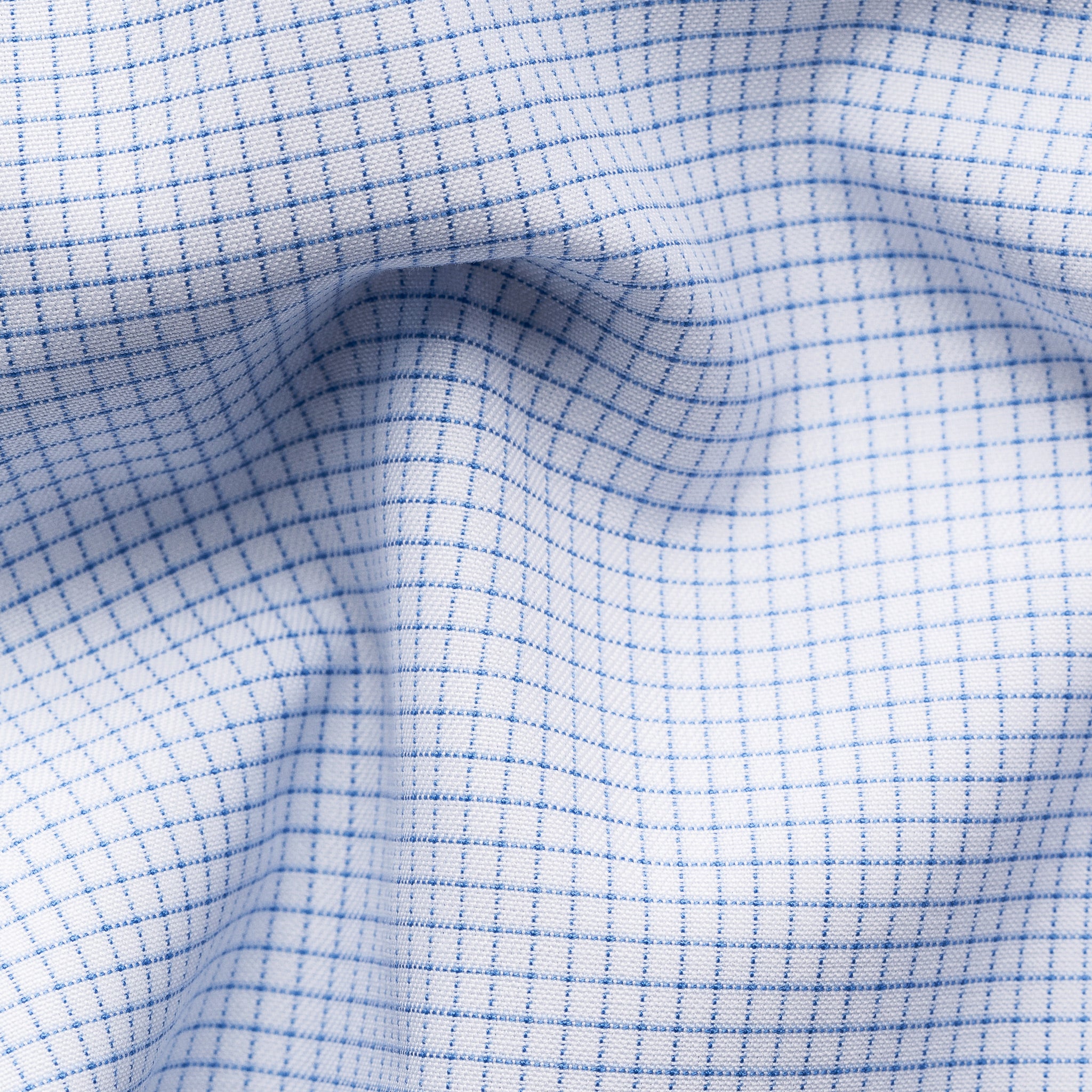 Light Blue Micro Check Signature Twill Slim Fit Dress Shirt - ETON