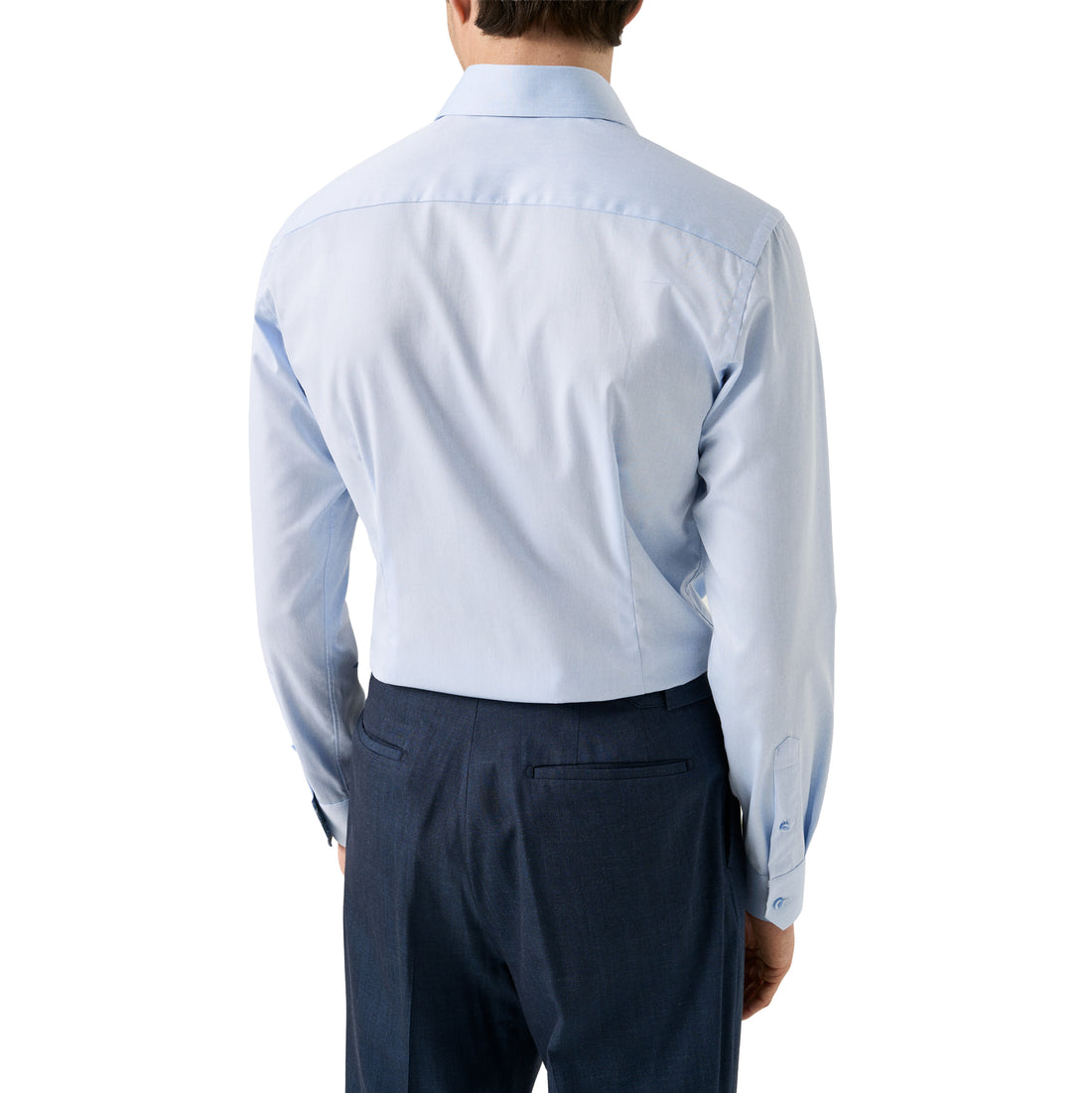 Light Blue Solid Floral Effect Signature Twill Slim Fit Shirt - ETON