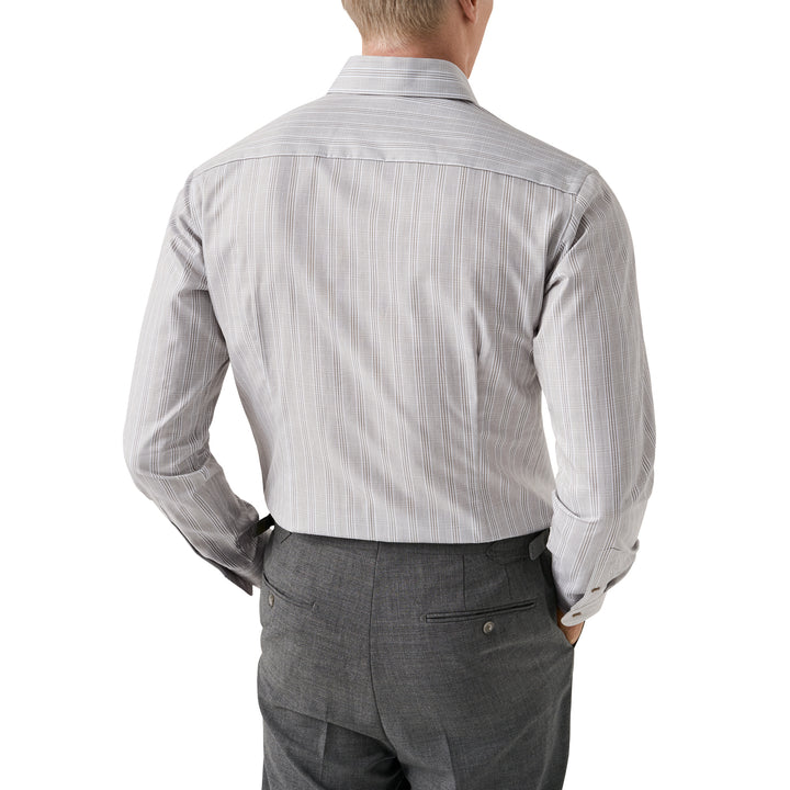 Brown & Gray Check Elevated Cotton/Linen Slim Fit Shirt - ETON