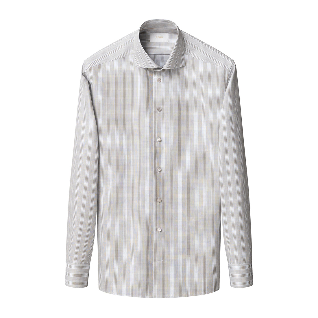 Brown & Gray Check Elevated Cotton/Linen Slim Fit Shirt - ETON