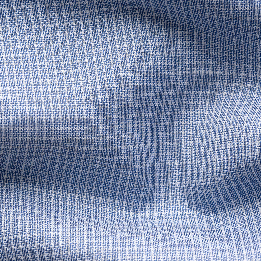 Mid Blue Micro Check Elevated Cotton/Linen Slim Fit Shirt - ETON