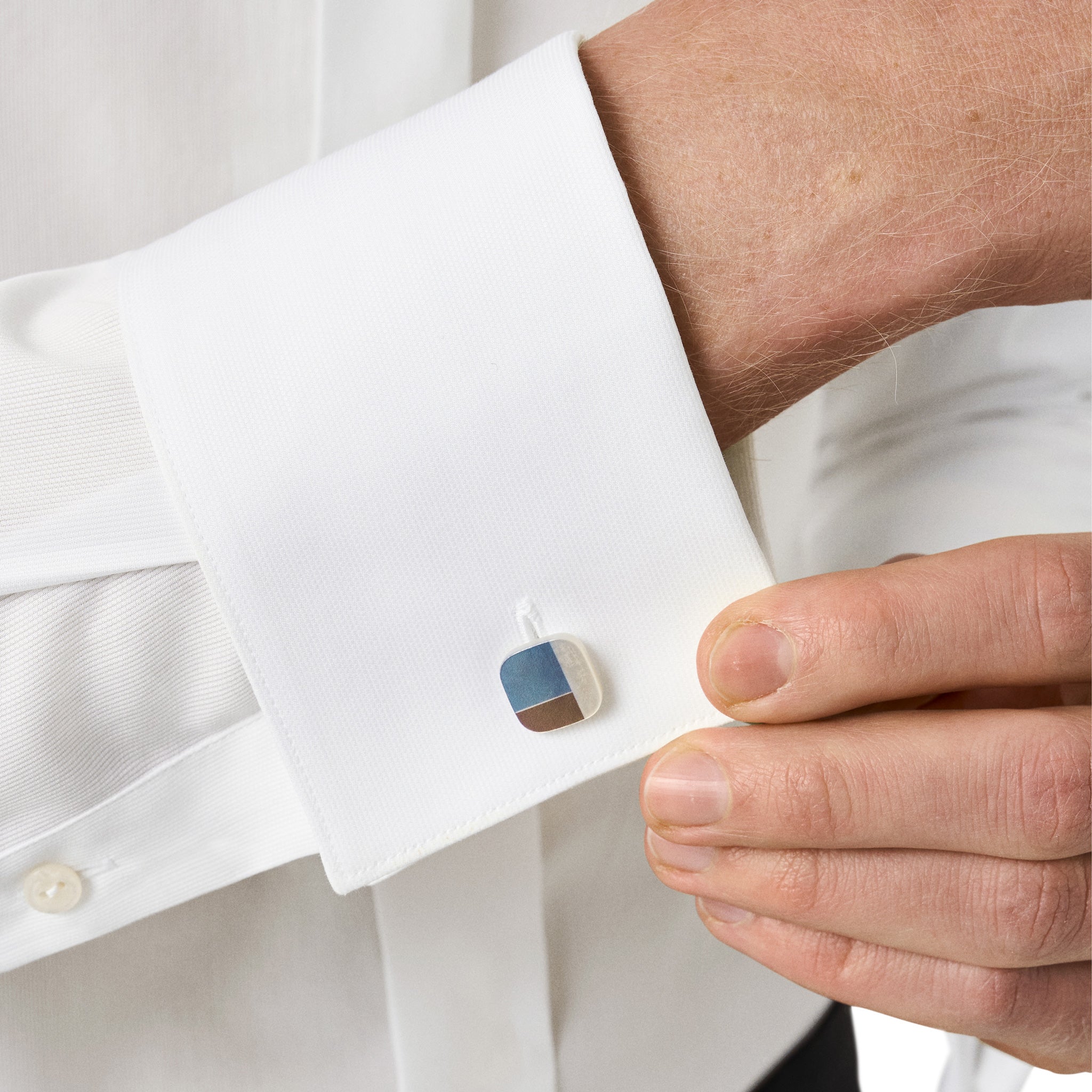 White Semi-Solid Piqué Cotton Fly-Front Slim Fit Tuxedo Shirt - ETON
