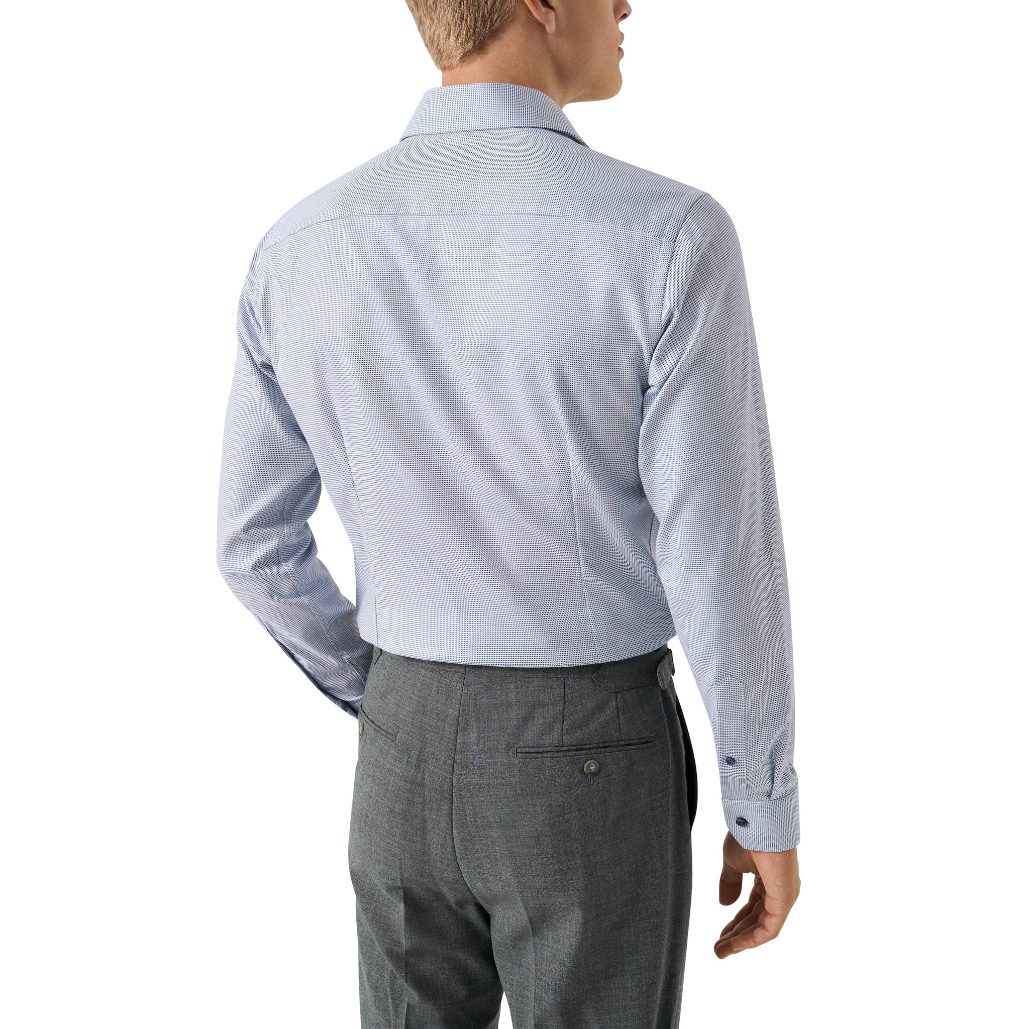 Mid Blue Semi-Solid Twill Slim Fit Shirt - ETON