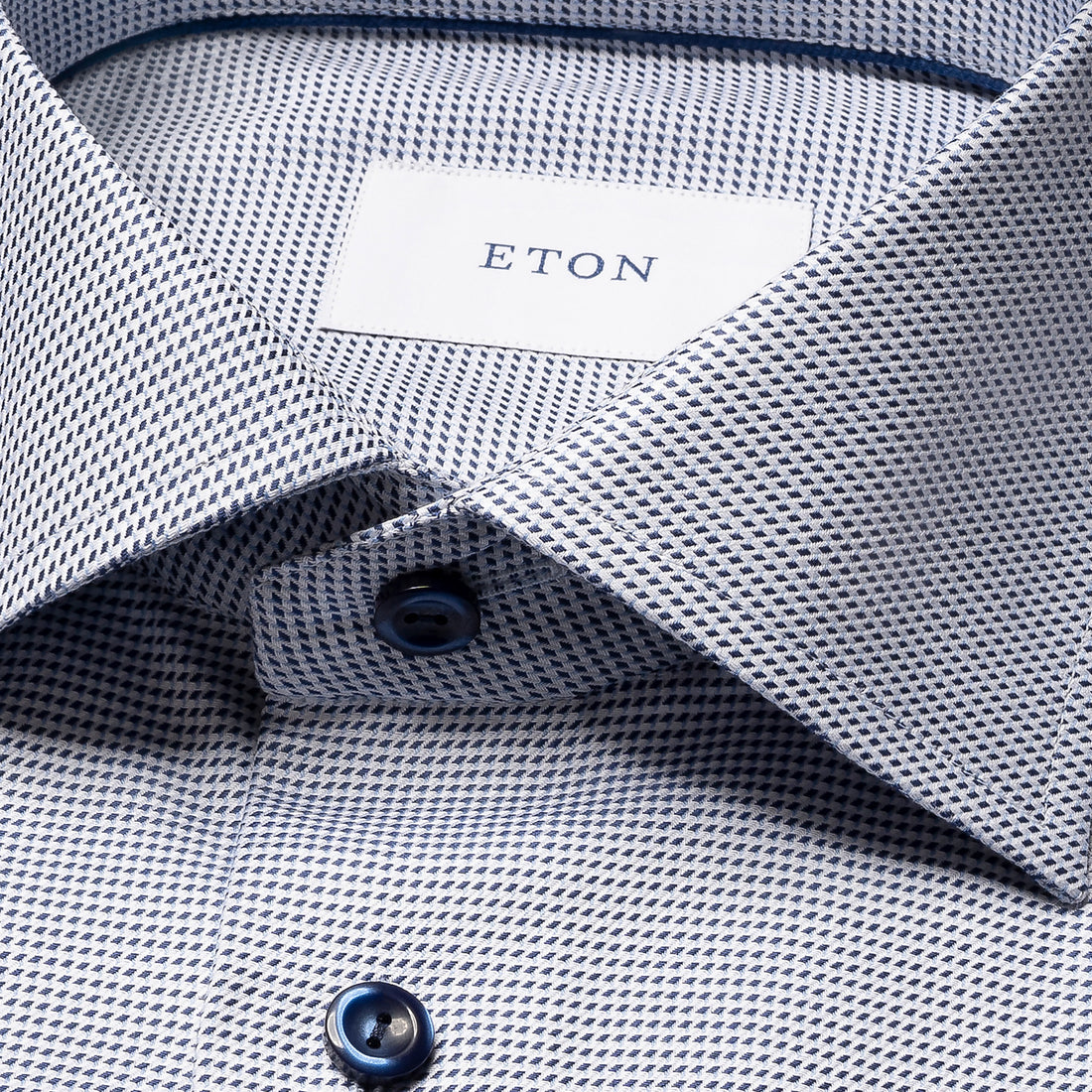 Mid Blue Semi-Solid Twill Slim Fit Shirt - ETON