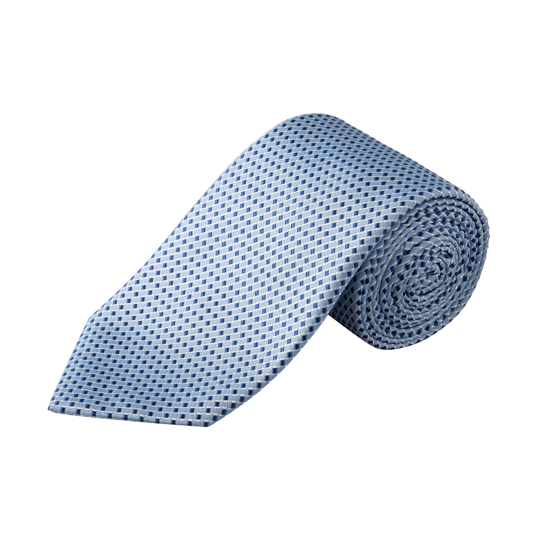 Light Blue Micro Patterned Woven Silk Tie - ETON - Boutique Jacques International