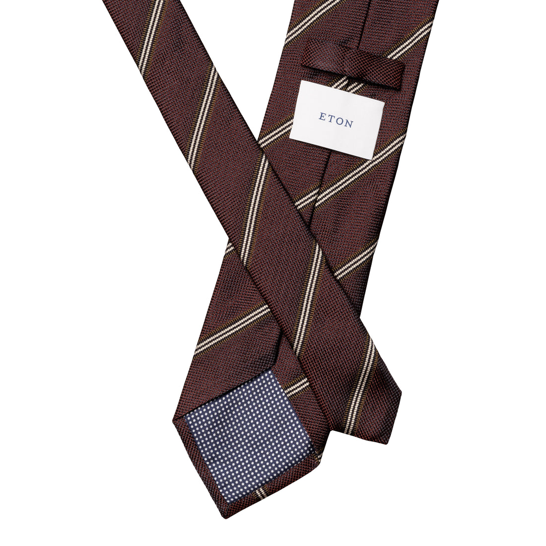 Maroon Striped Pattern Woven Silk Tie - ETON - Boutique Jacques International