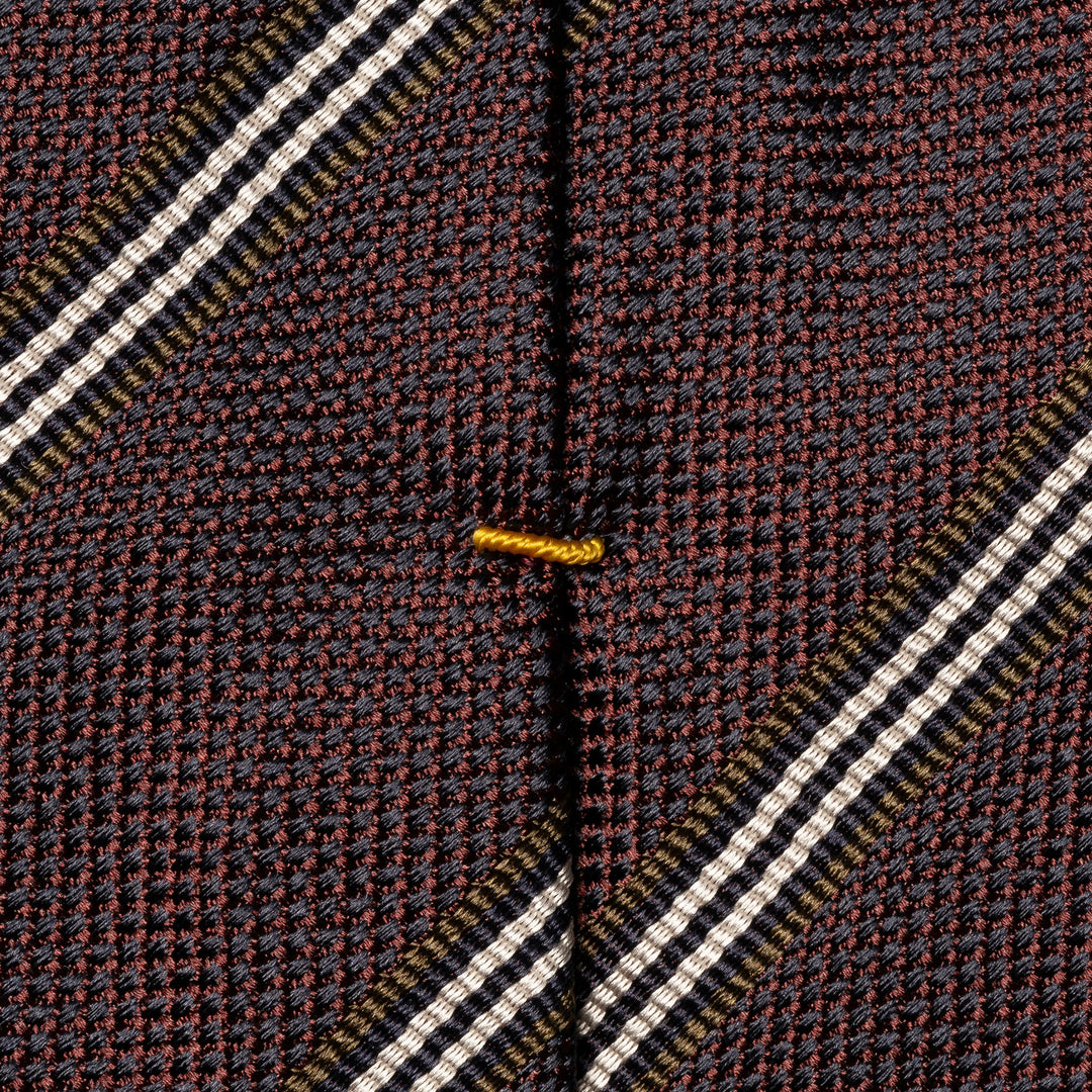 Maroon Striped Pattern Woven Silk Tie - ETON - Boutique Jacques International