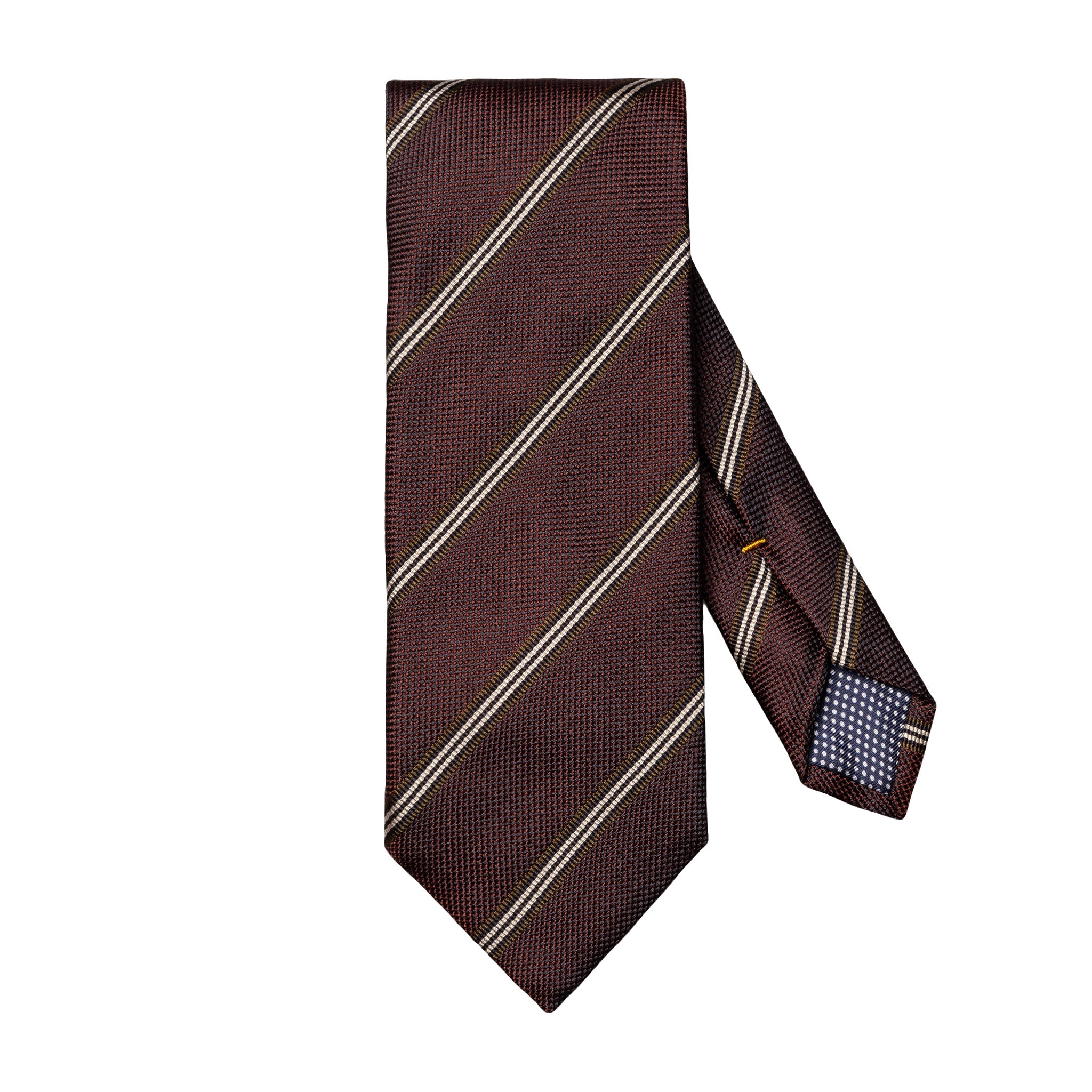 Maroon Striped Pattern Woven Silk Tie - ETON - Boutique Jacques International