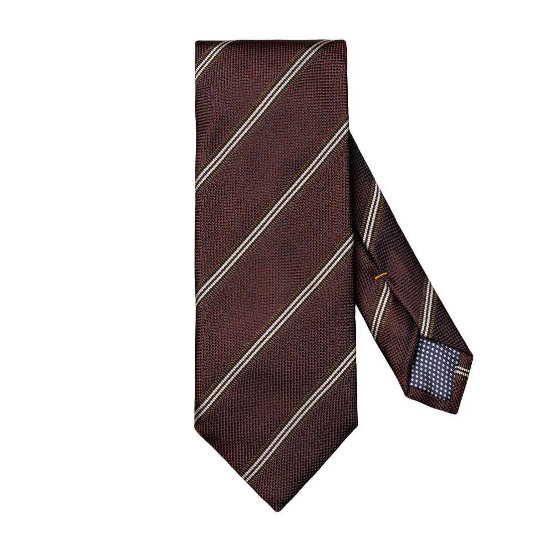 Maroon Striped Pattern Woven Silk Tie - ETON - Boutique Jacques International