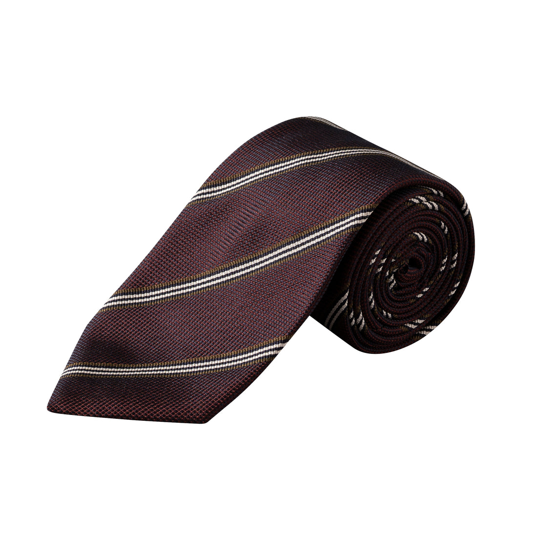 Maroon Striped Pattern Woven Silk Tie - ETON - Boutique Jacques International