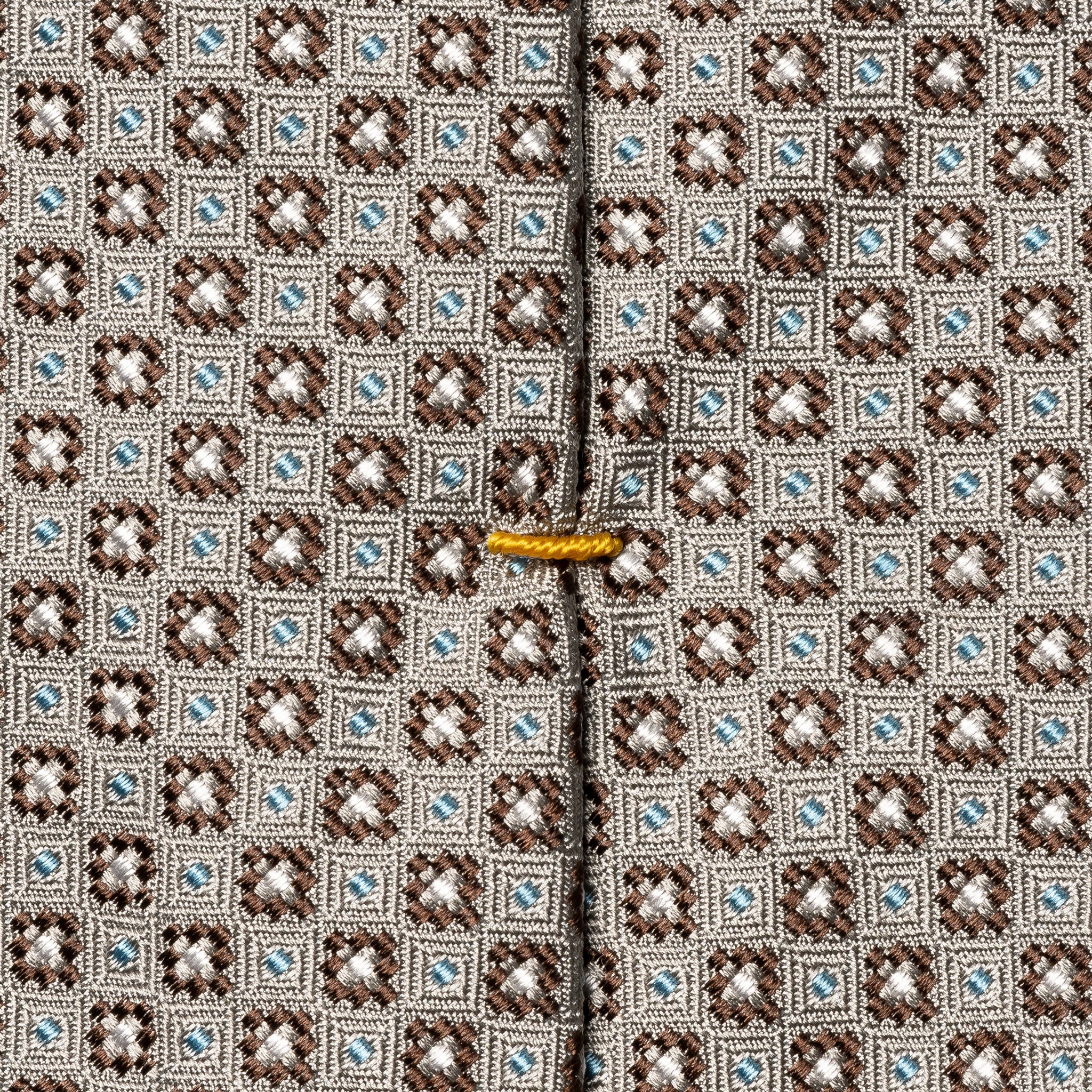 Gray & Brown Micro Floral Woven Silk Tie - ETON - Boutique Jacques International