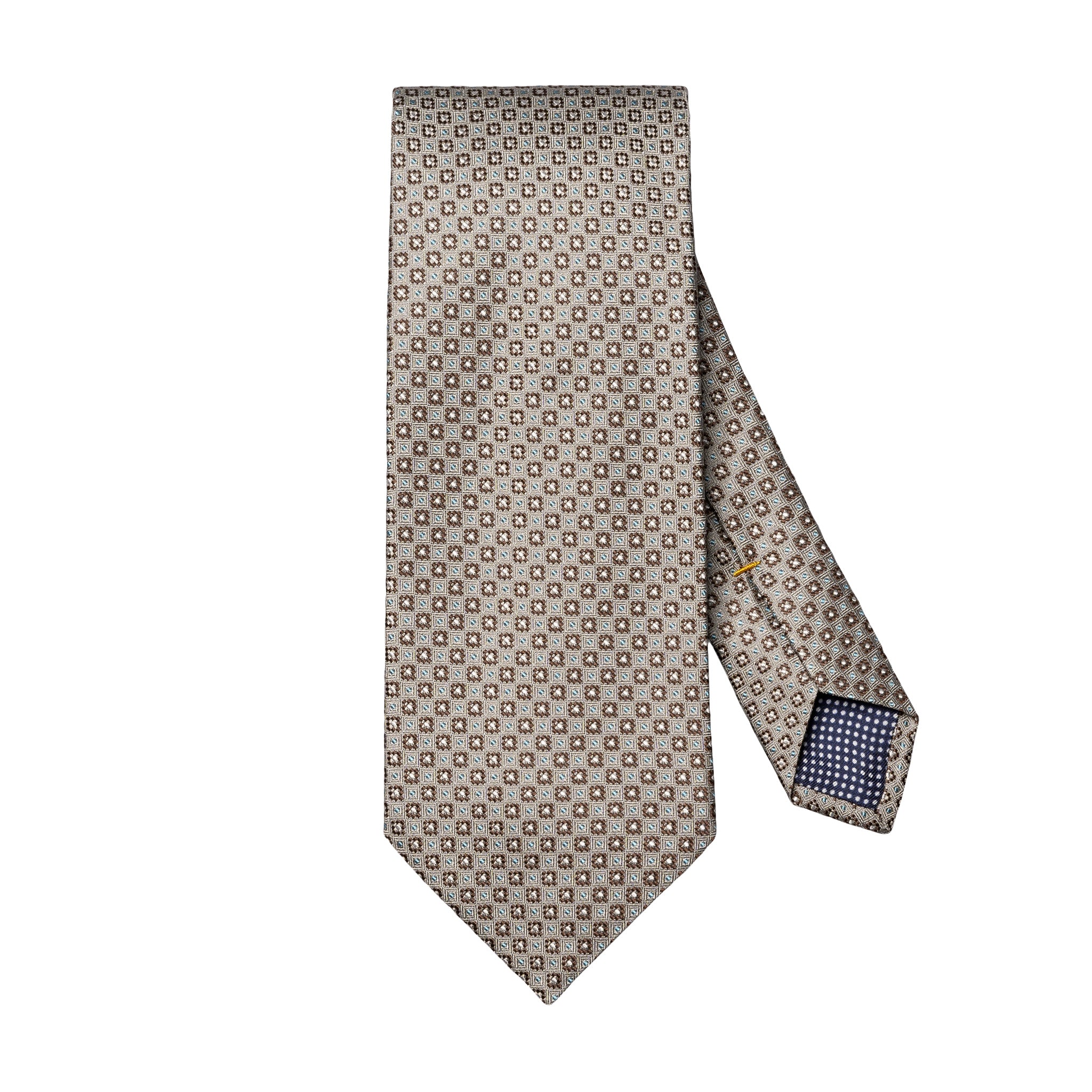 Gray & Brown Micro Floral Woven Silk Tie - ETON - Boutique Jacques International