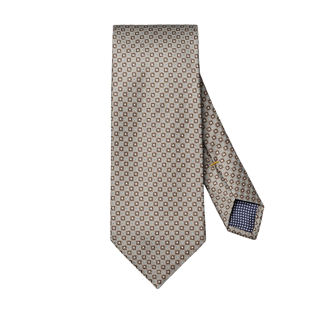 Gray & Brown Micro Floral Woven Silk Tie - ETON - Boutique Jacques International