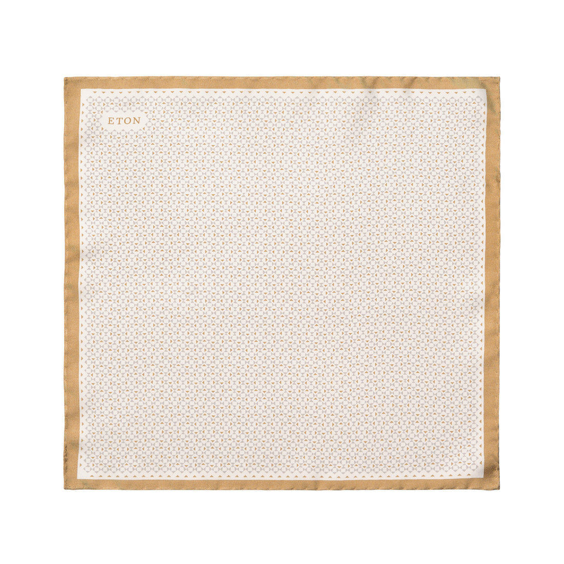 Light Gray & Beige Geometrical Silk Twill Pocket Square - ETON - Boutique Jacques International