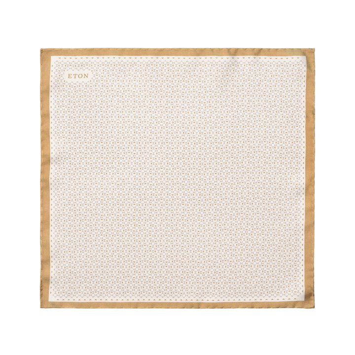 Light Gray & Beige Geometrical Silk Twill Pocket Square - ETON - Boutique Jacques International