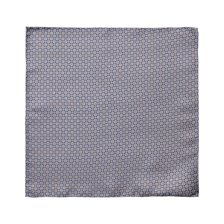 Navy Blue Paisley/Floral Reversible Silk Pocket Square - ETON - Boutique Jacques International