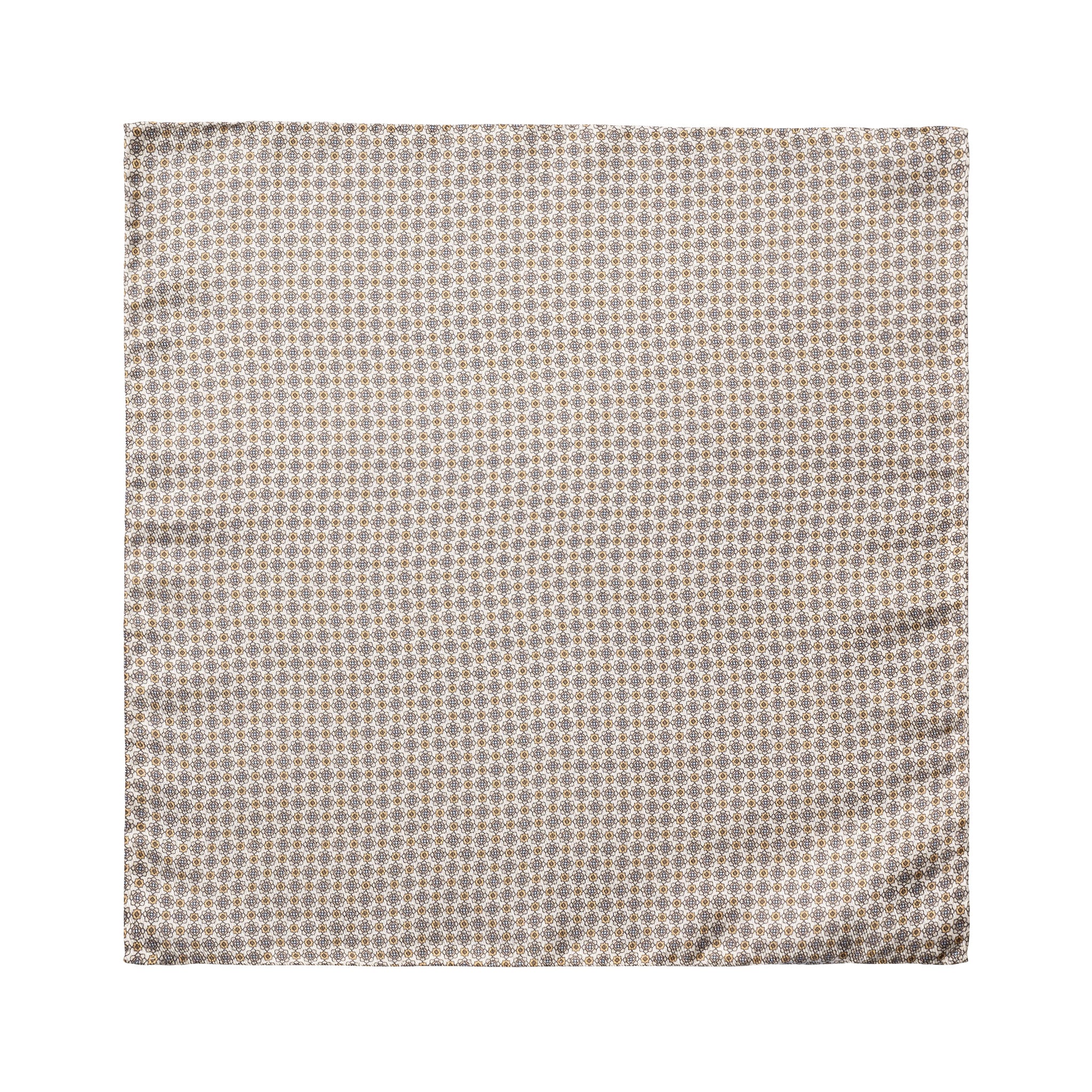 Beige Paisley/Floral Reversible Silk Pocket Square - ETON - Boutique Jacques International
